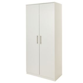 Vinova Modern Matt white Double Wardrobe (H)1995mm (W)900mm (D)500mm