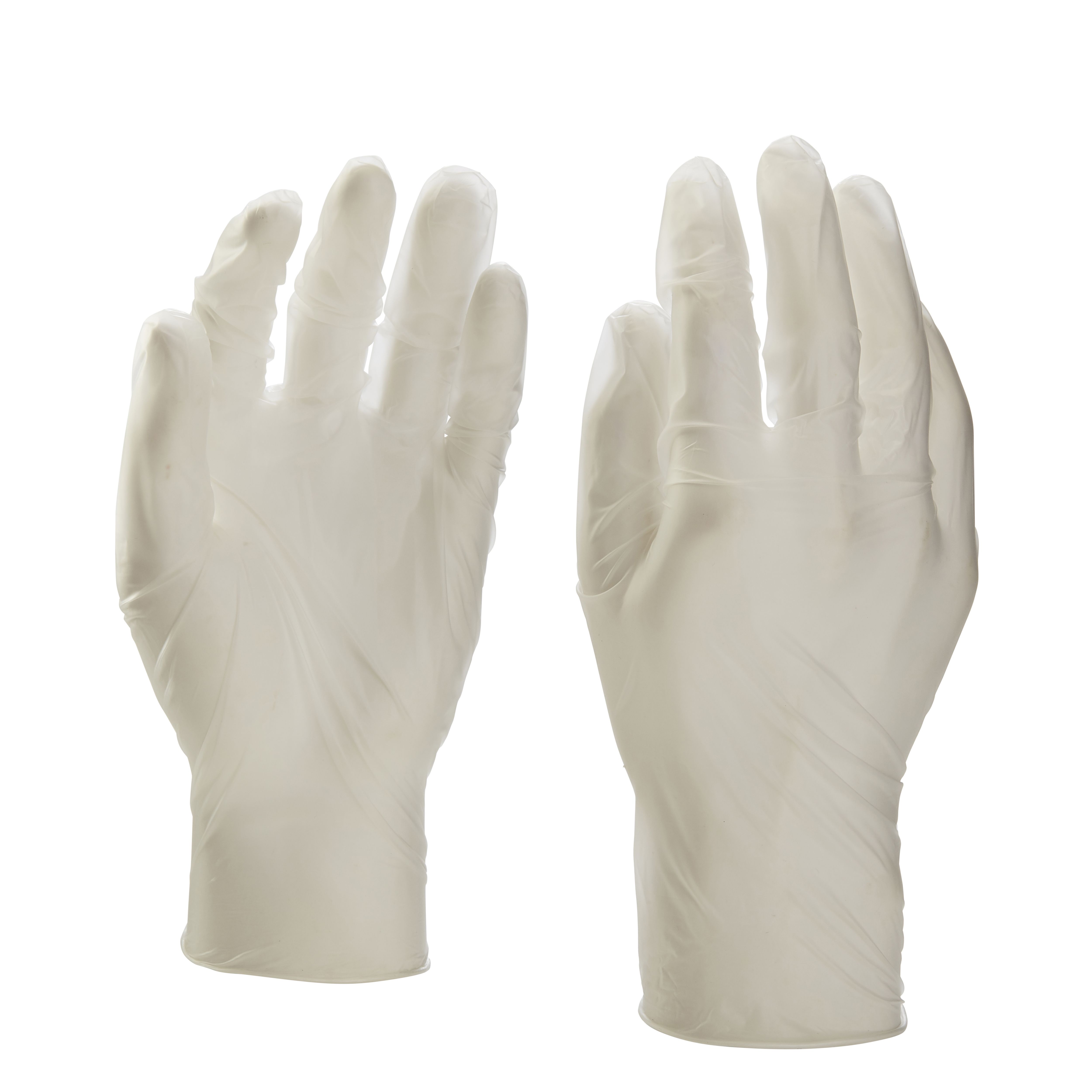 Vinyl Powder-Free Disposable Gloves White Large 100 Pack
