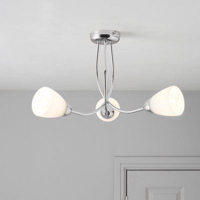 Virgo Glass & metal Chrome effect 3 Lamp Ceiling light