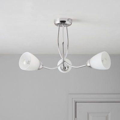 Virgo Glass & metal Chrome effect 3 Lamp Ceiling light