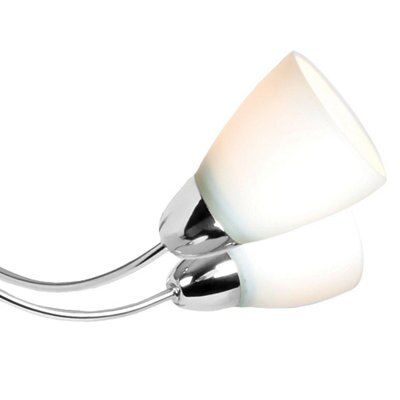 Virgo Glass & metal Chrome effect 5 Lamp Ceiling light