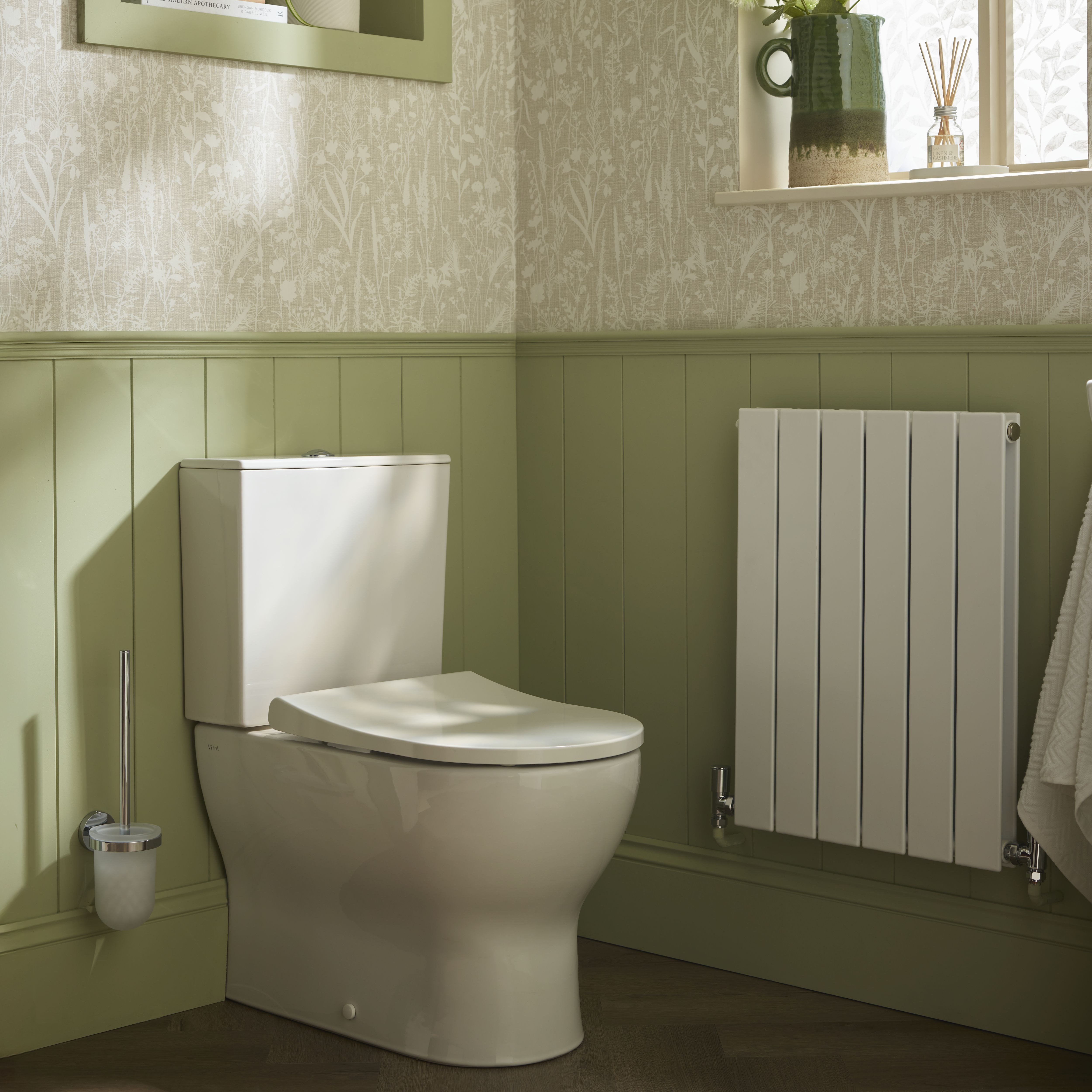 VitrA Koa White Rimless Slim Round Toilet set with Soft close seat & Exposed cistern