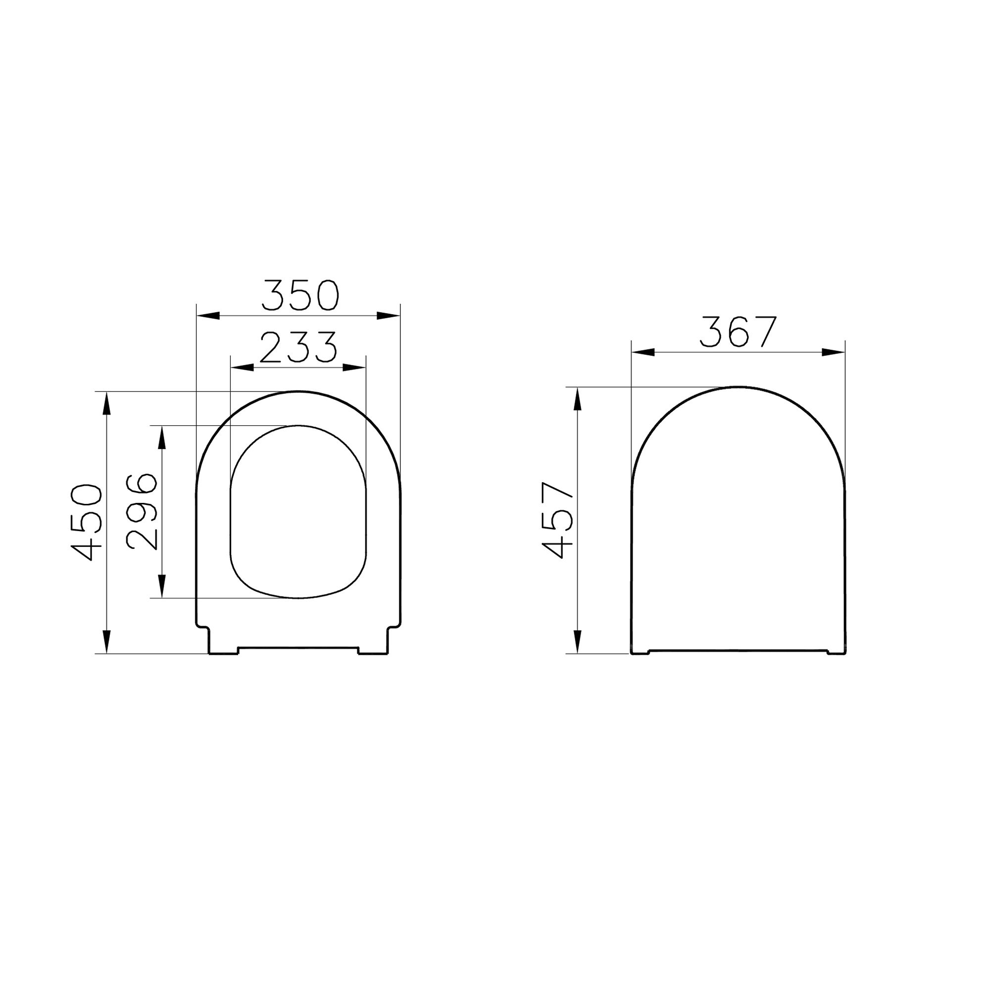 VitrA Koa White Rimless Slim Round Wall hung Toilet set with Soft close seat