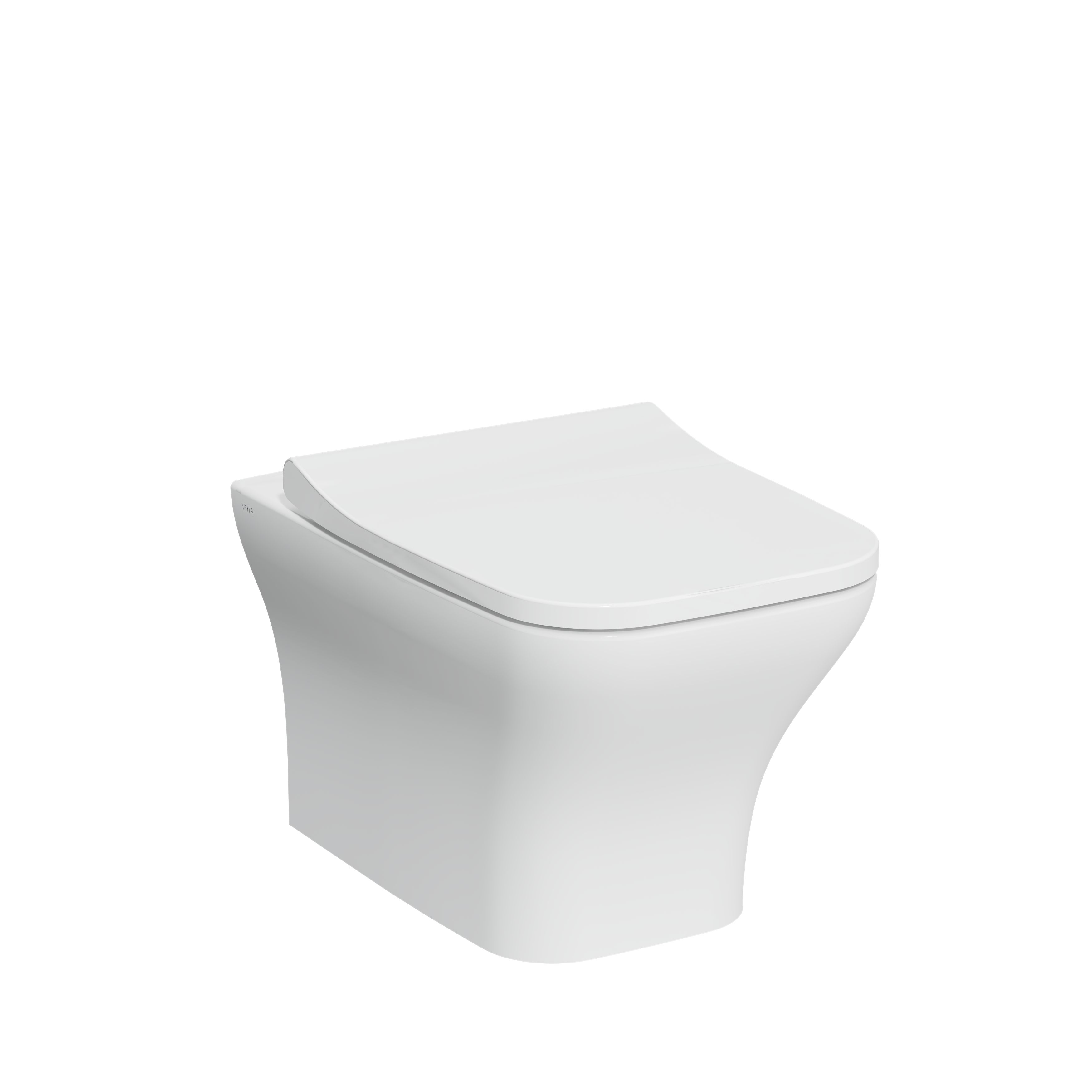 VitrA Koa White Rimless Slim Square Wall hung Toilet set with Soft ...