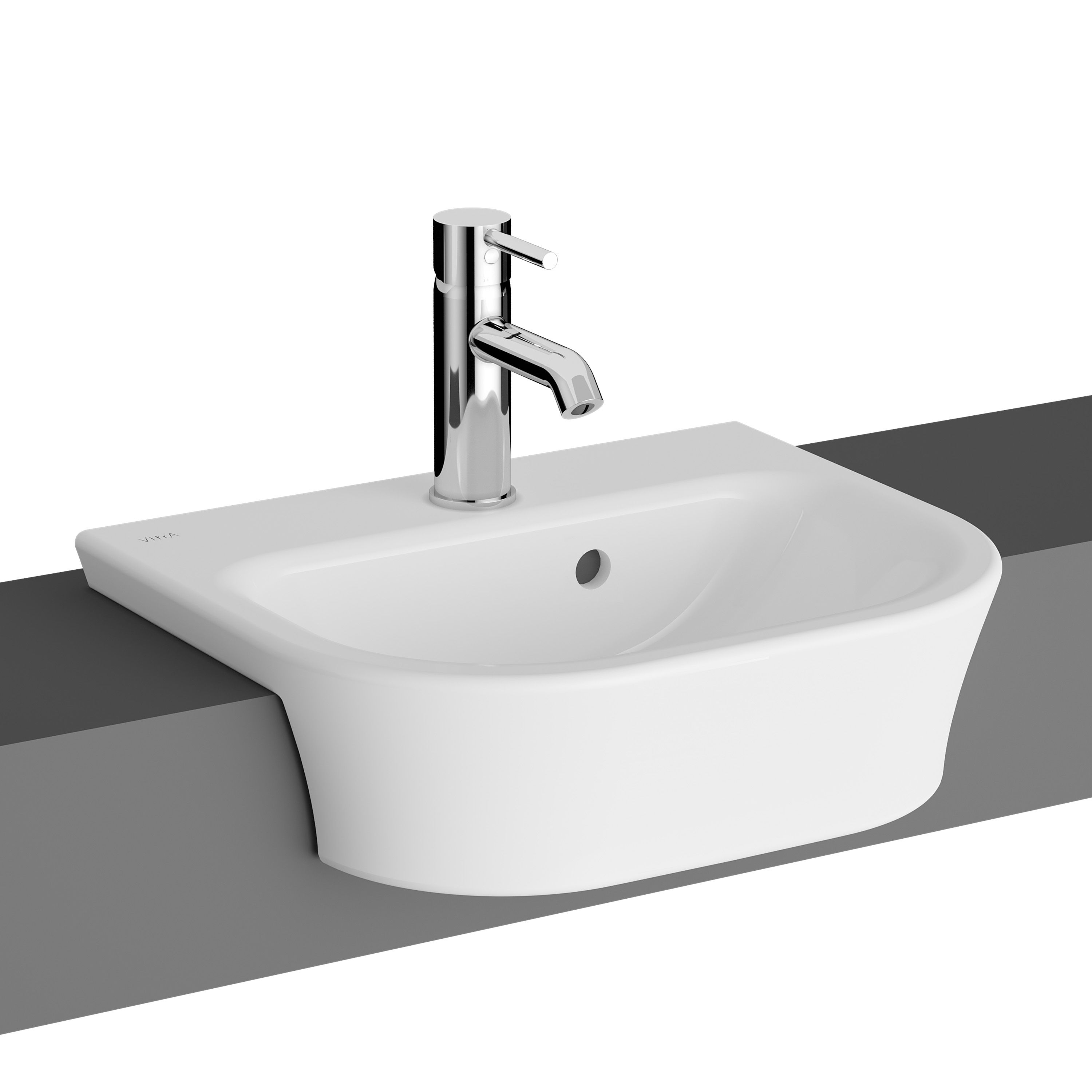 VitrA Koa White Semi-recessed Basin (W)45cm