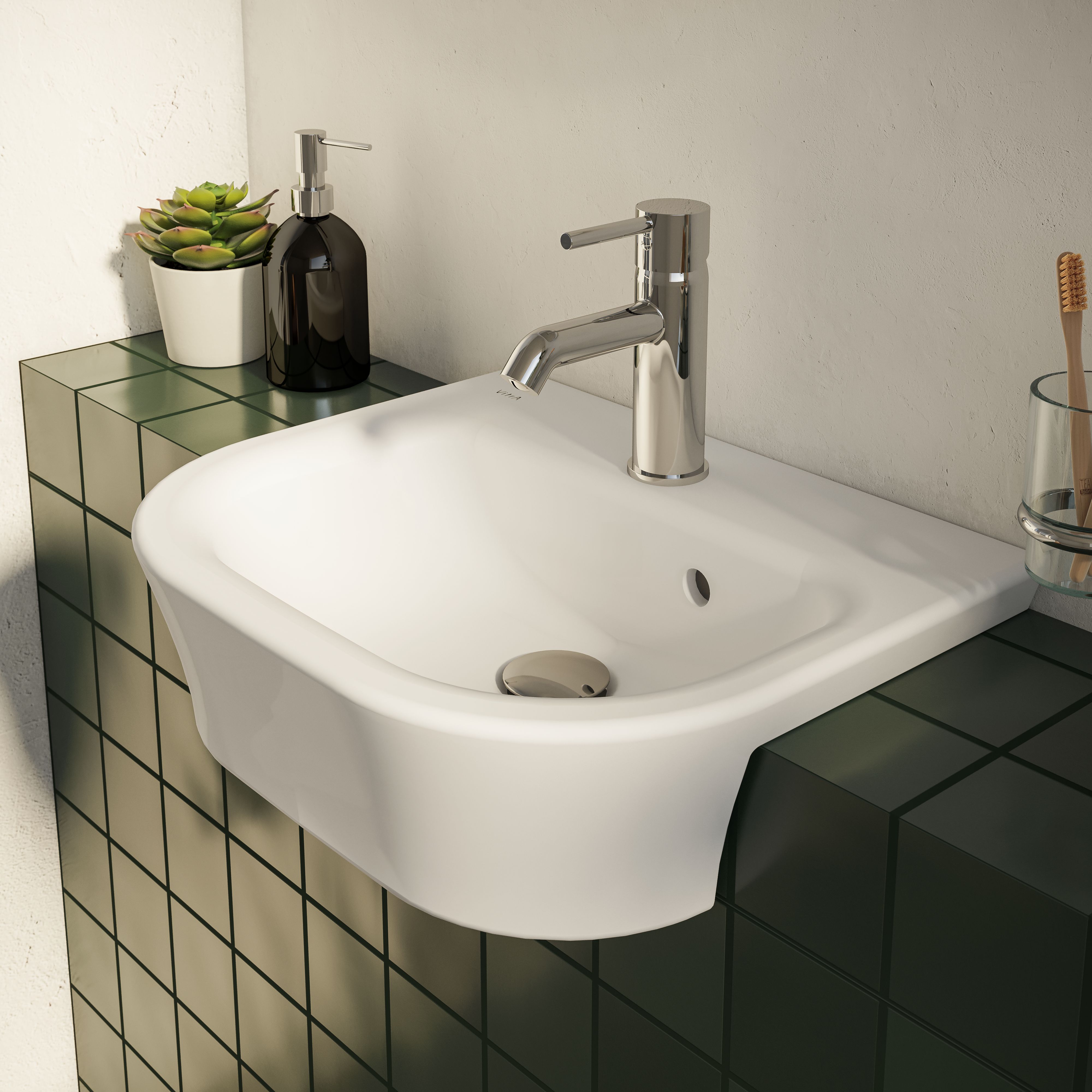 VitrA Koa White Semi-recessed Basin (W)45cm