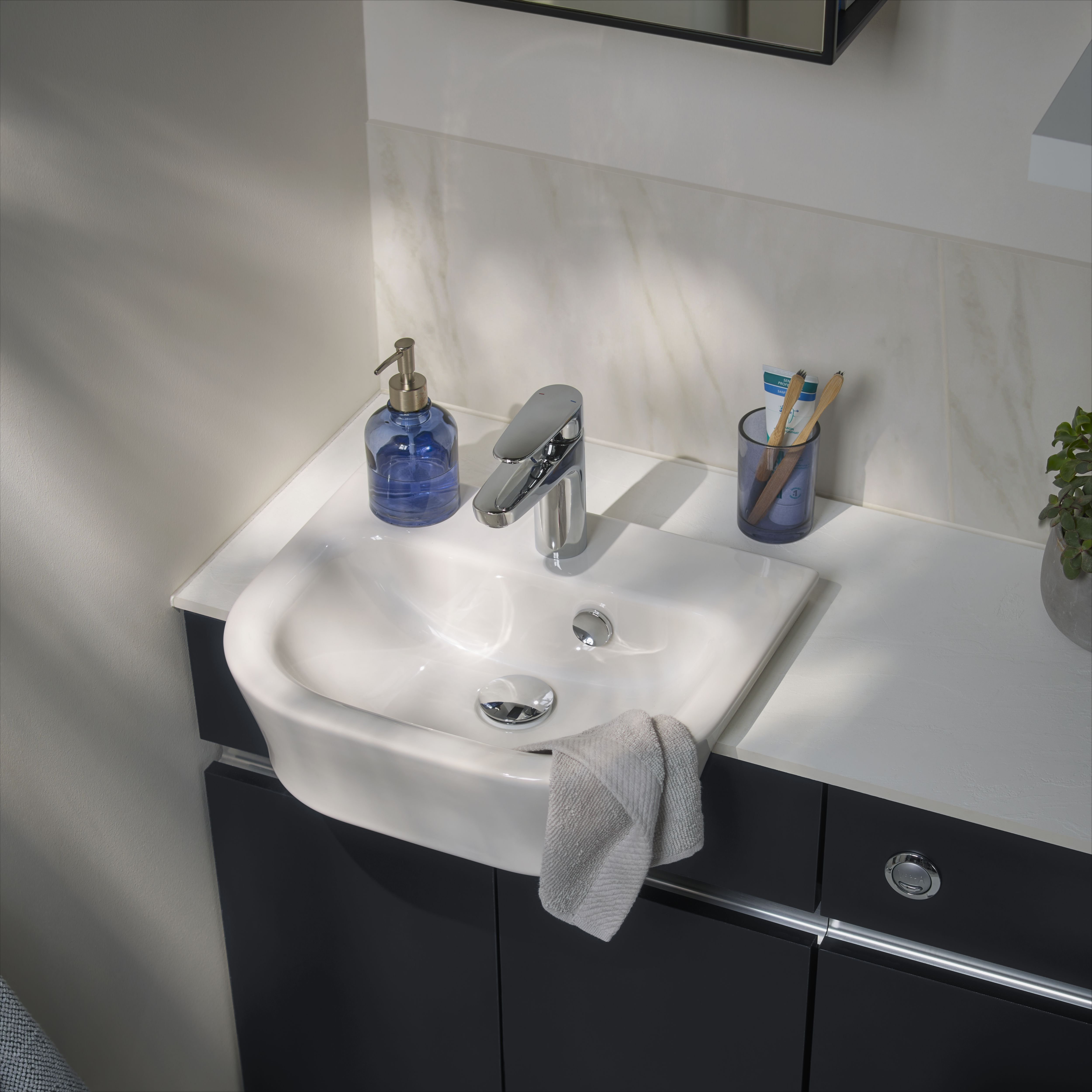 VitrA Koa White Semi-recessed Basin (W)45cm - 6