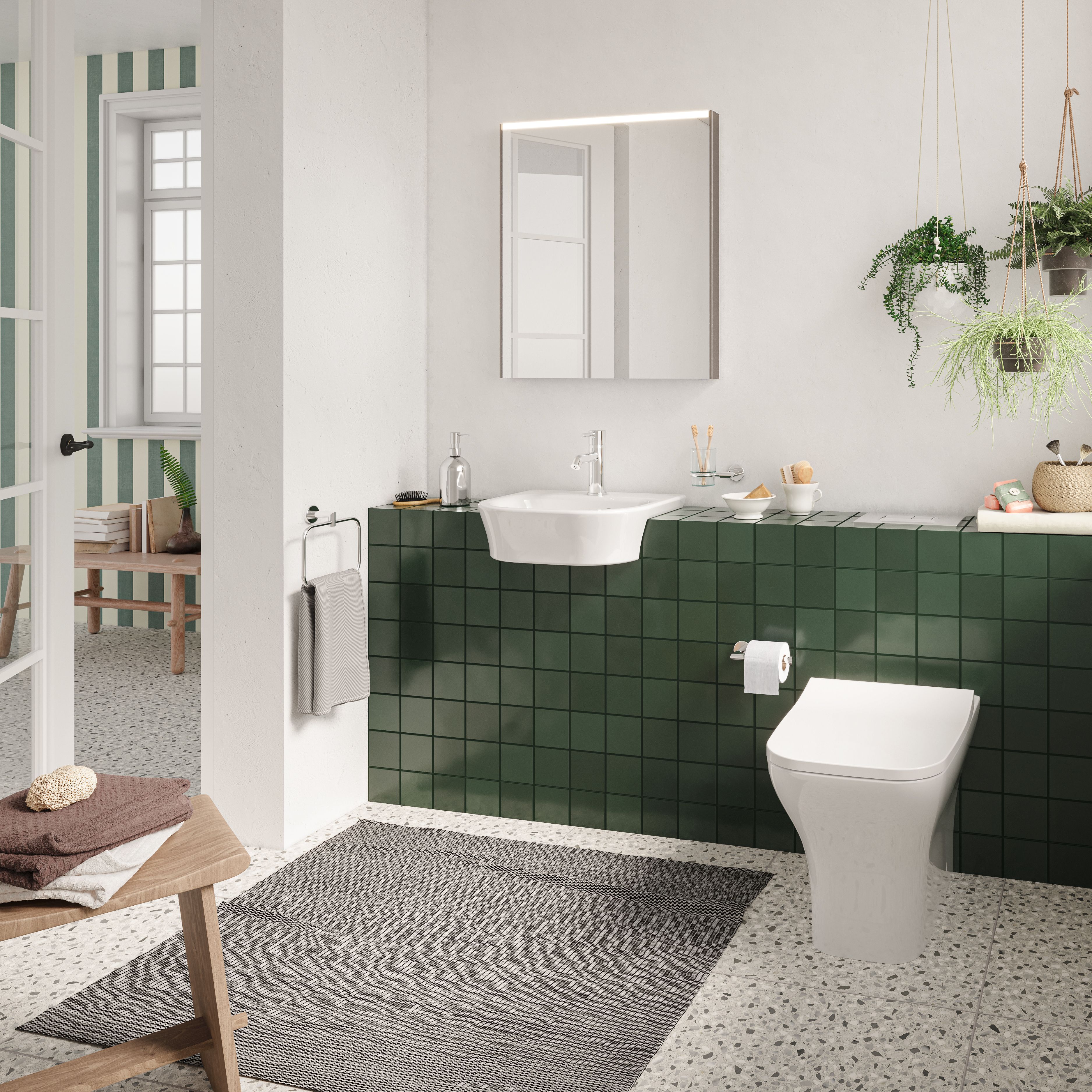 VitrA Koa White Semi-recessed Basin (W)45cm - 3