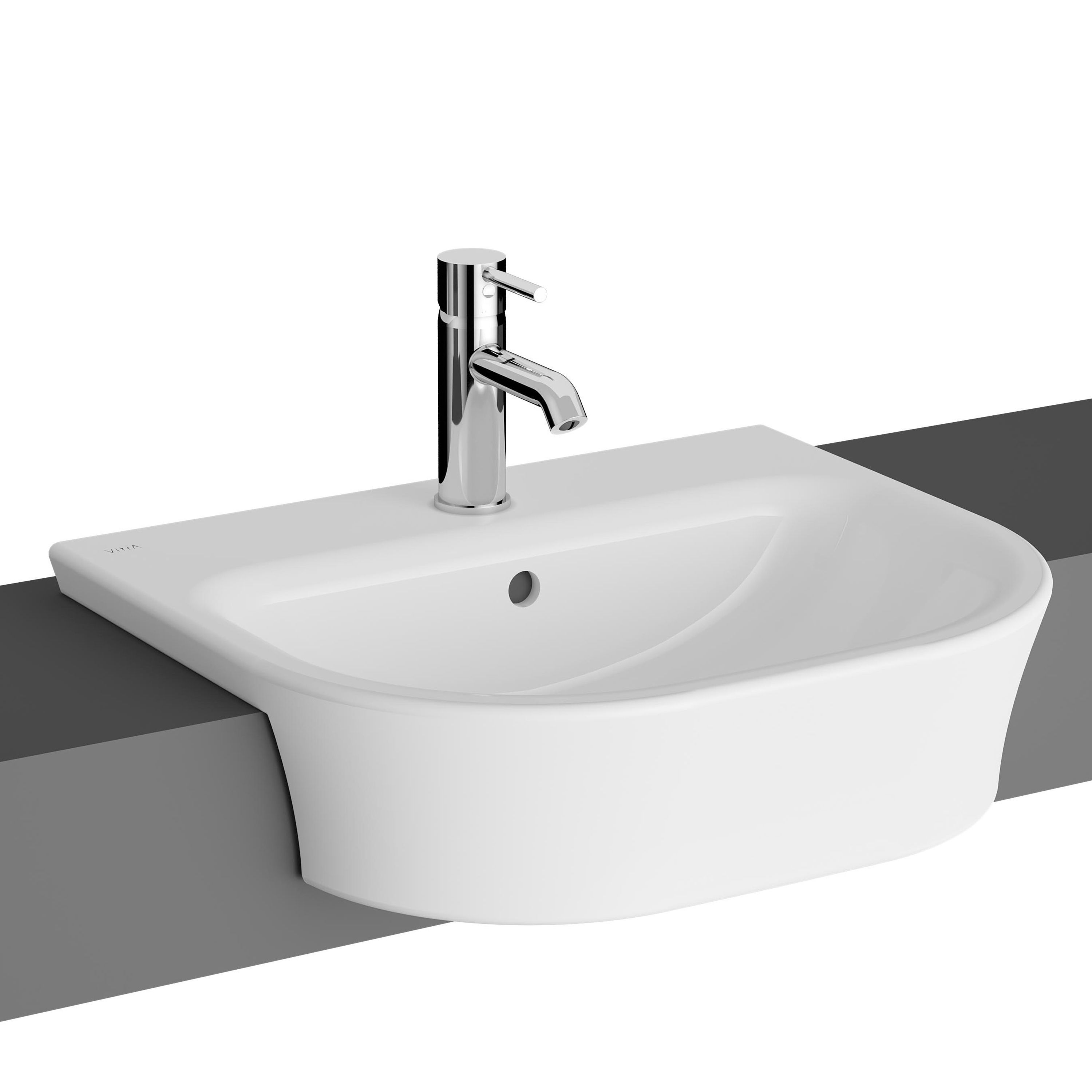 VitrA Koa White Semi-recessed Basin (W)55cm