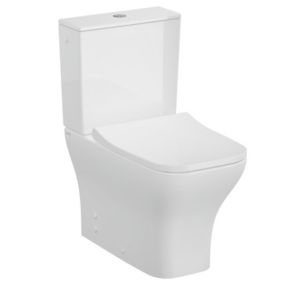 VitrA Koa White Slim Back to wall close-coupled Square Toilet set with Soft close seat & Exposed cistern