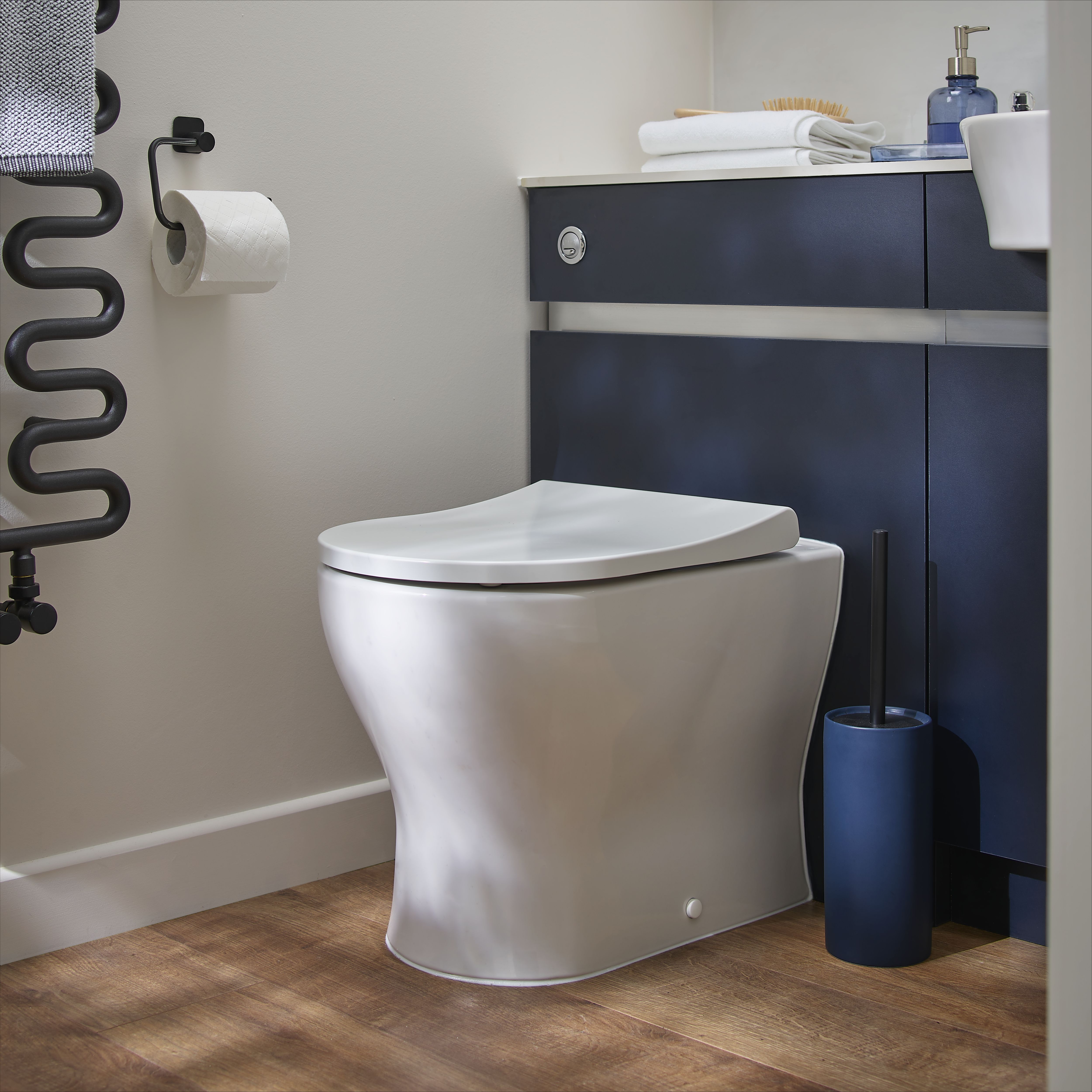 VitrA Koa White Slim Fully skirted Round Toilet set with Soft close seat - 7