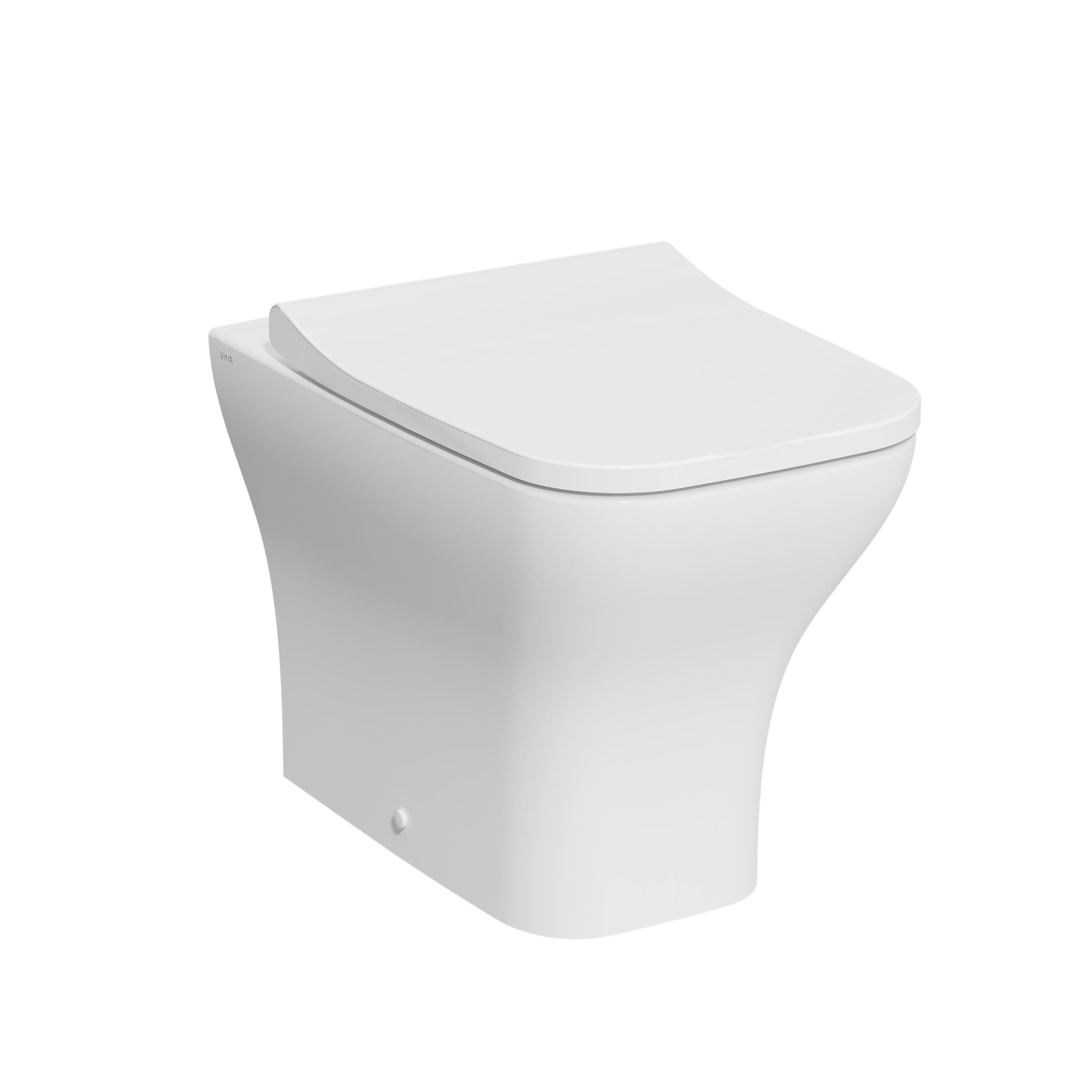 VitrA Koa White Slim Fully skirted Square Toilet set with Soft close seat