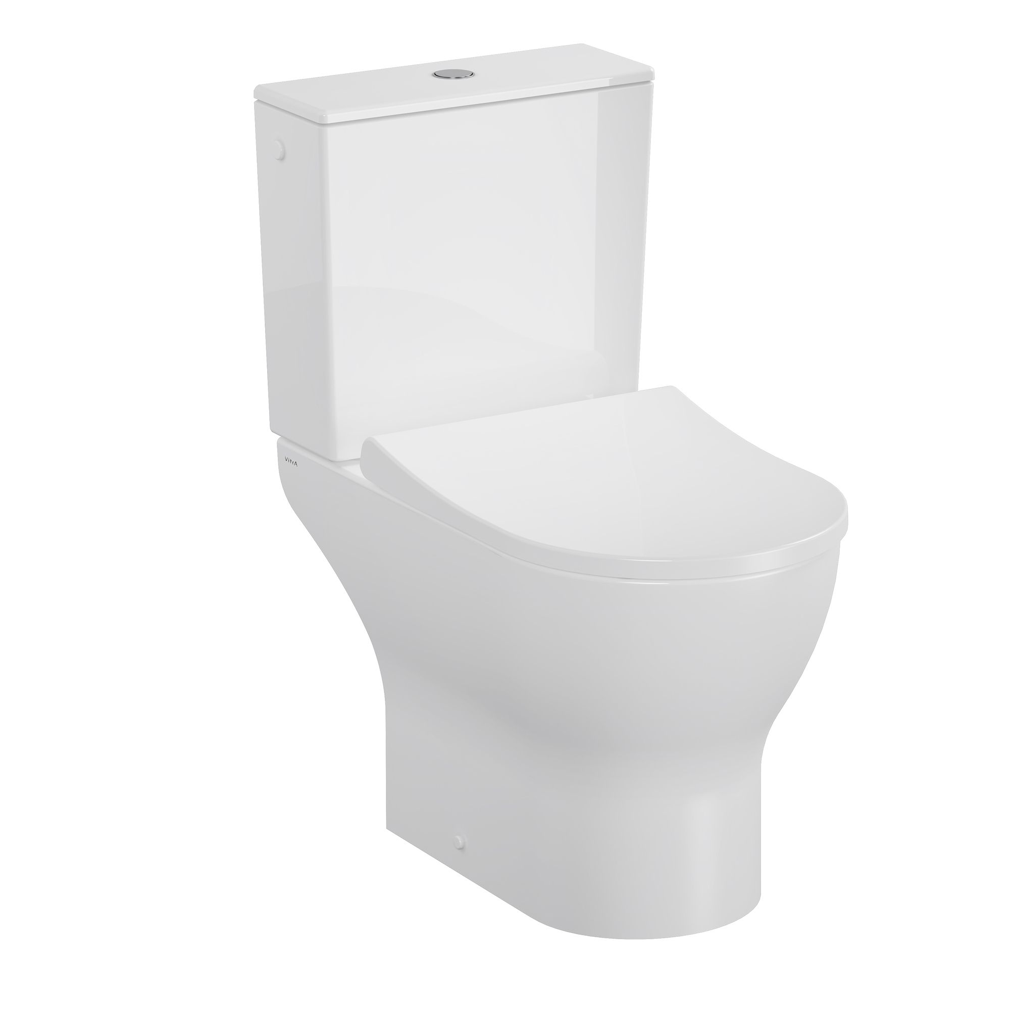 VitrA Koa White Slim Open back close-coupled Round Toilet set with Soft close seat