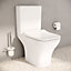 VitrA Koa White Slim Open back close-coupled Square Toilet set with Soft close seat