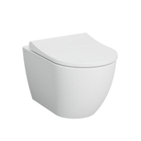 VitrA Koa White Slim Wall hung Round Toilet set with Soft close seat