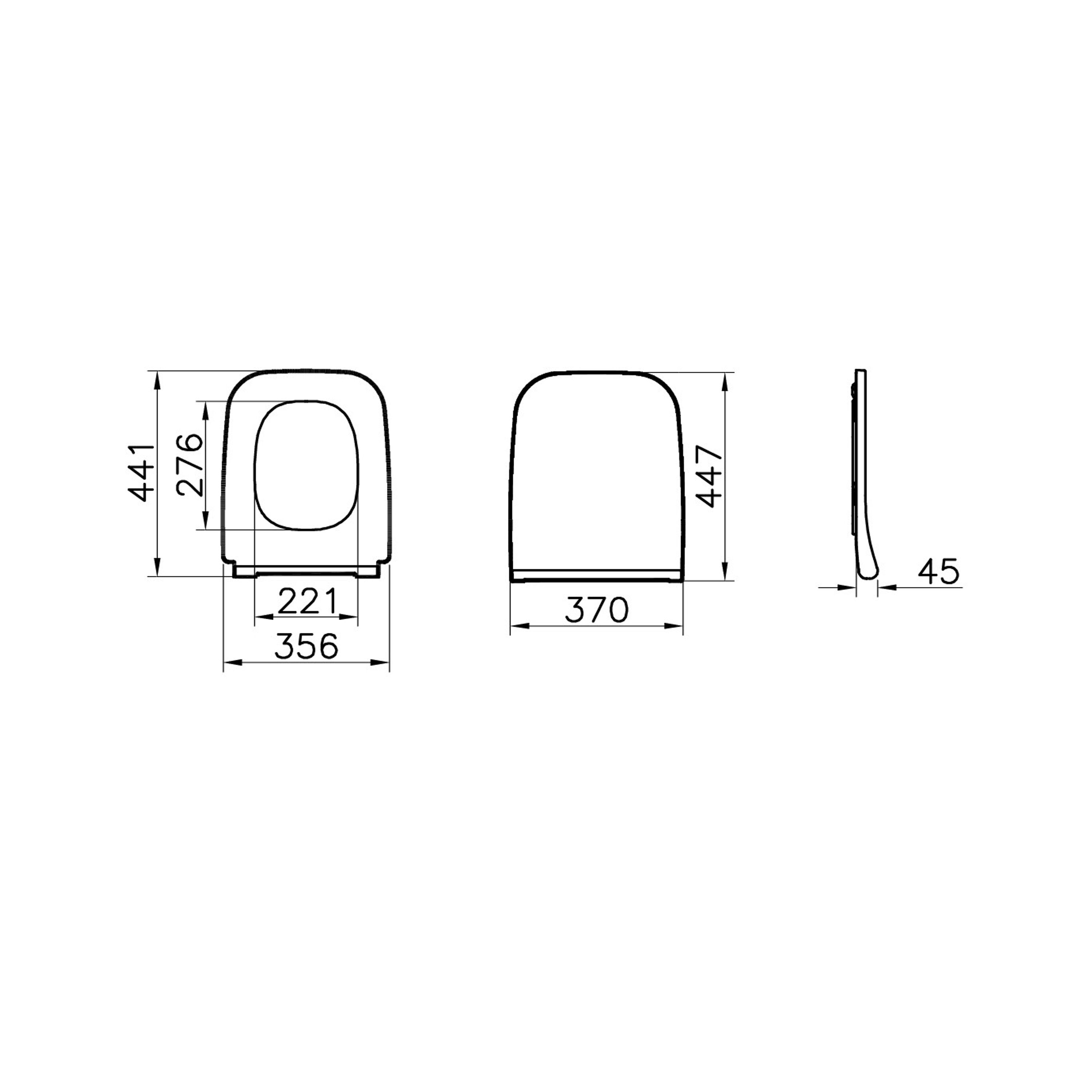 VitrA Koa White Slim Wall hung Square Toilet set with Soft close seat & frame - 7