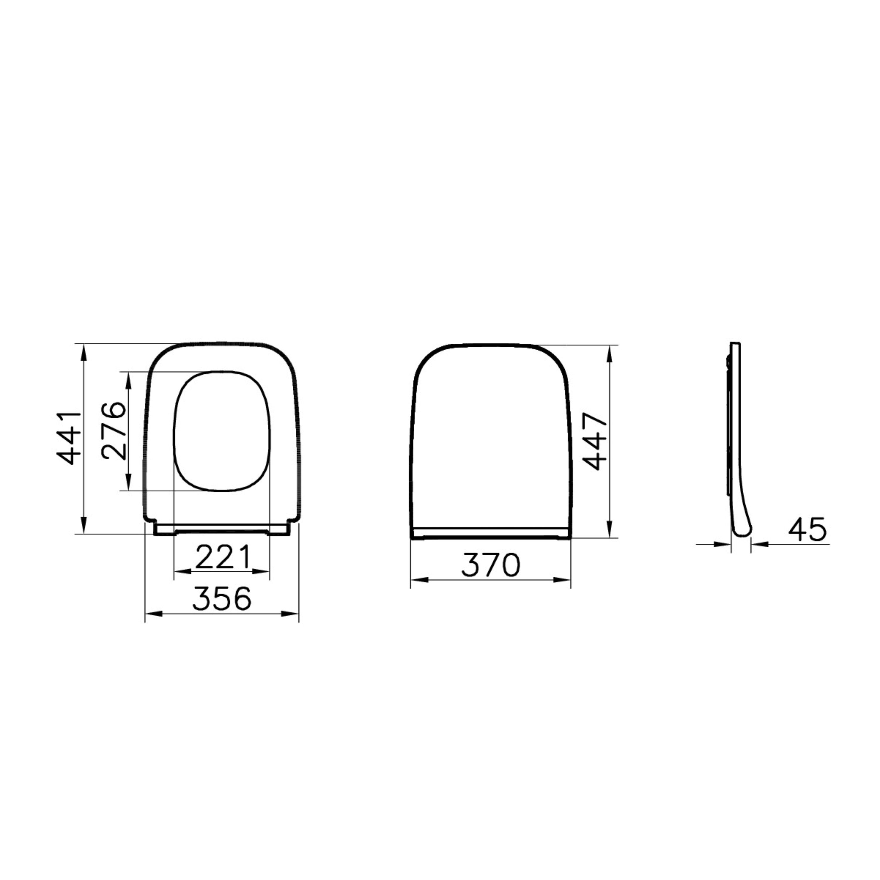 VitrA Koa White Square Slim Soft close Toilet seat