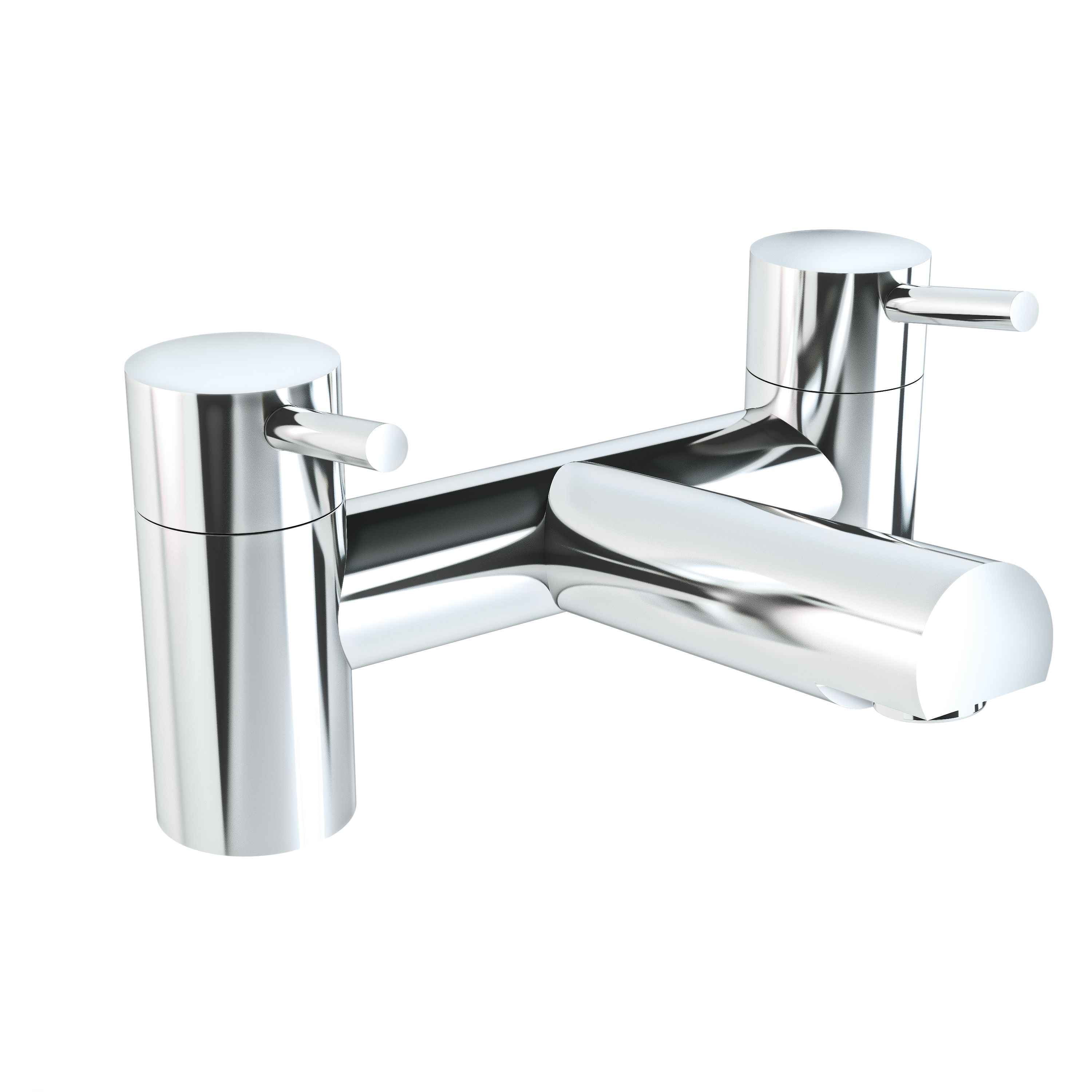 VitrA Minimax S Gloss Chrome effect Deck-mounted 2 Tap Hole Filler Tap