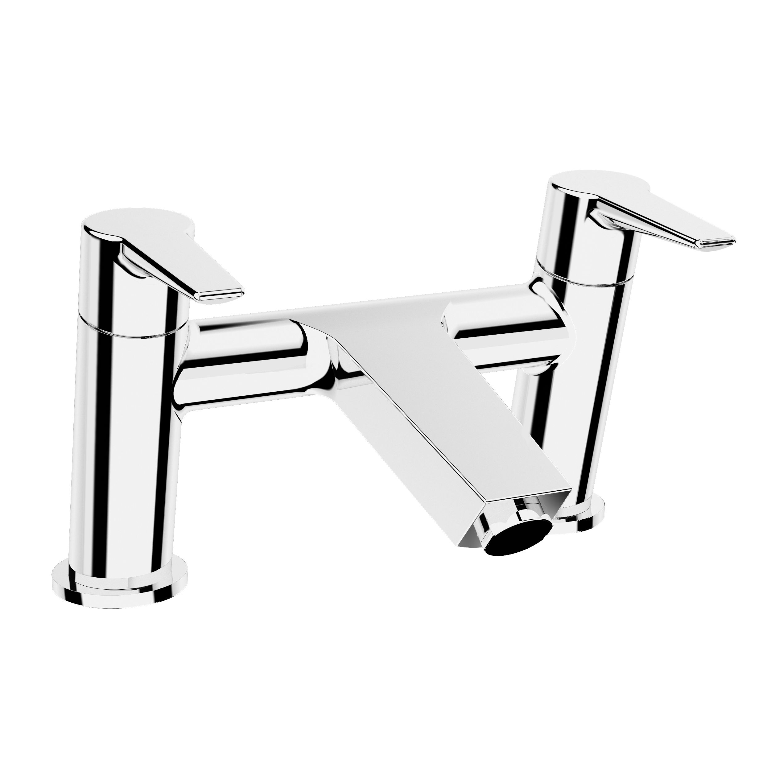 VitrA Solid S Gloss Chrome effect Deck-mounted 2 Tap-hole Filler Tap