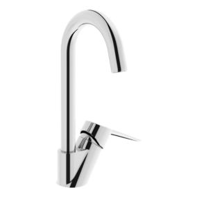 VitrA Solid S Gloss Chrome effect Manual Basin Mixer Tap with Swivel spout