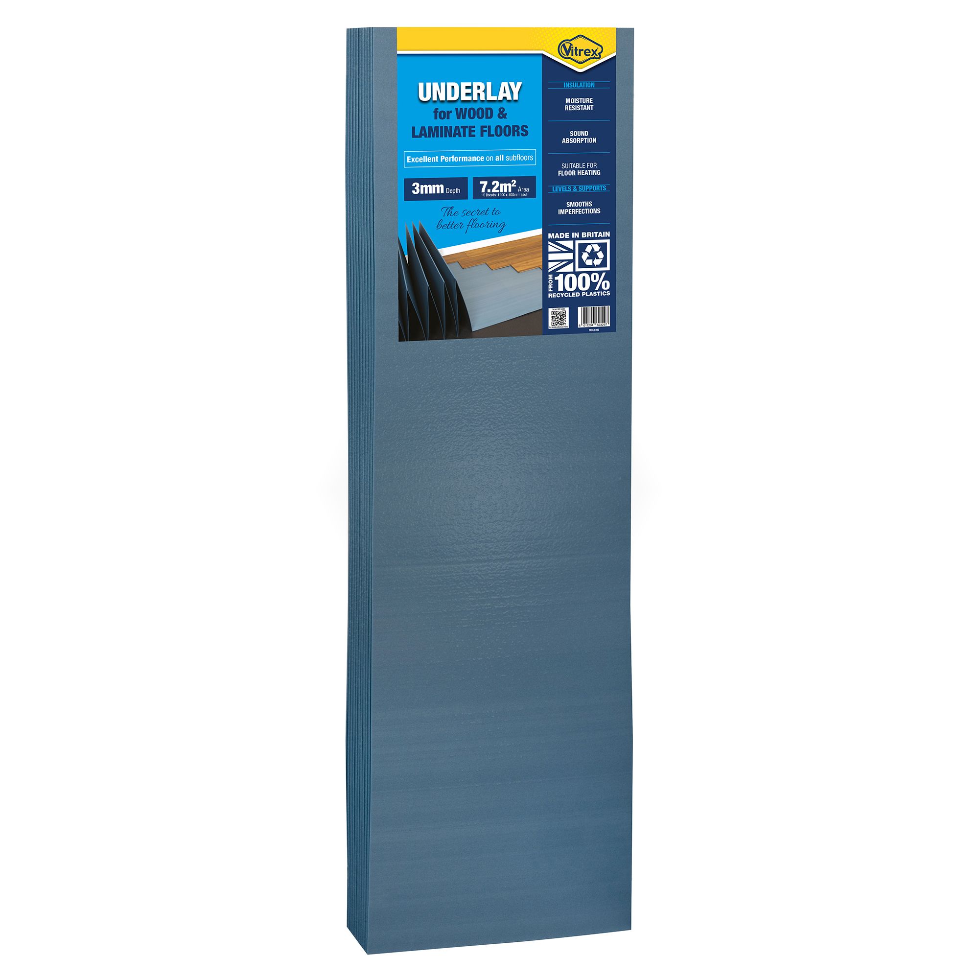 Vitrex Classic 3mm XPS foam Laminate & real wood top layer flooring Underlay panel