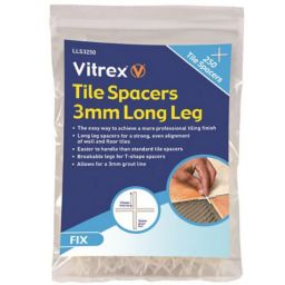Vitrex LLS3250 Plastic 3mm Tile spacer, Pack of 250