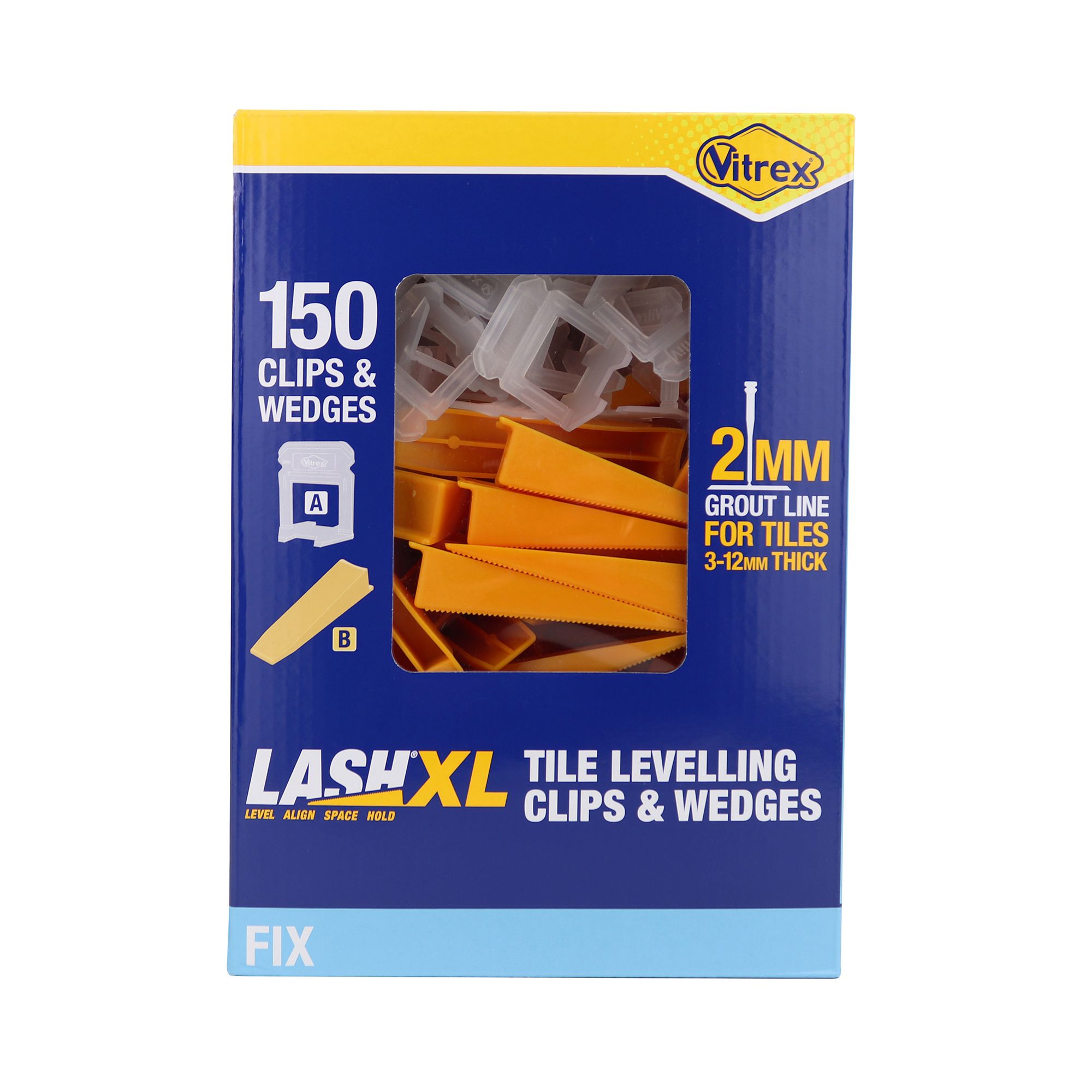 Vitrex Plastic Tile levelling clip & wedge, Pack of 150