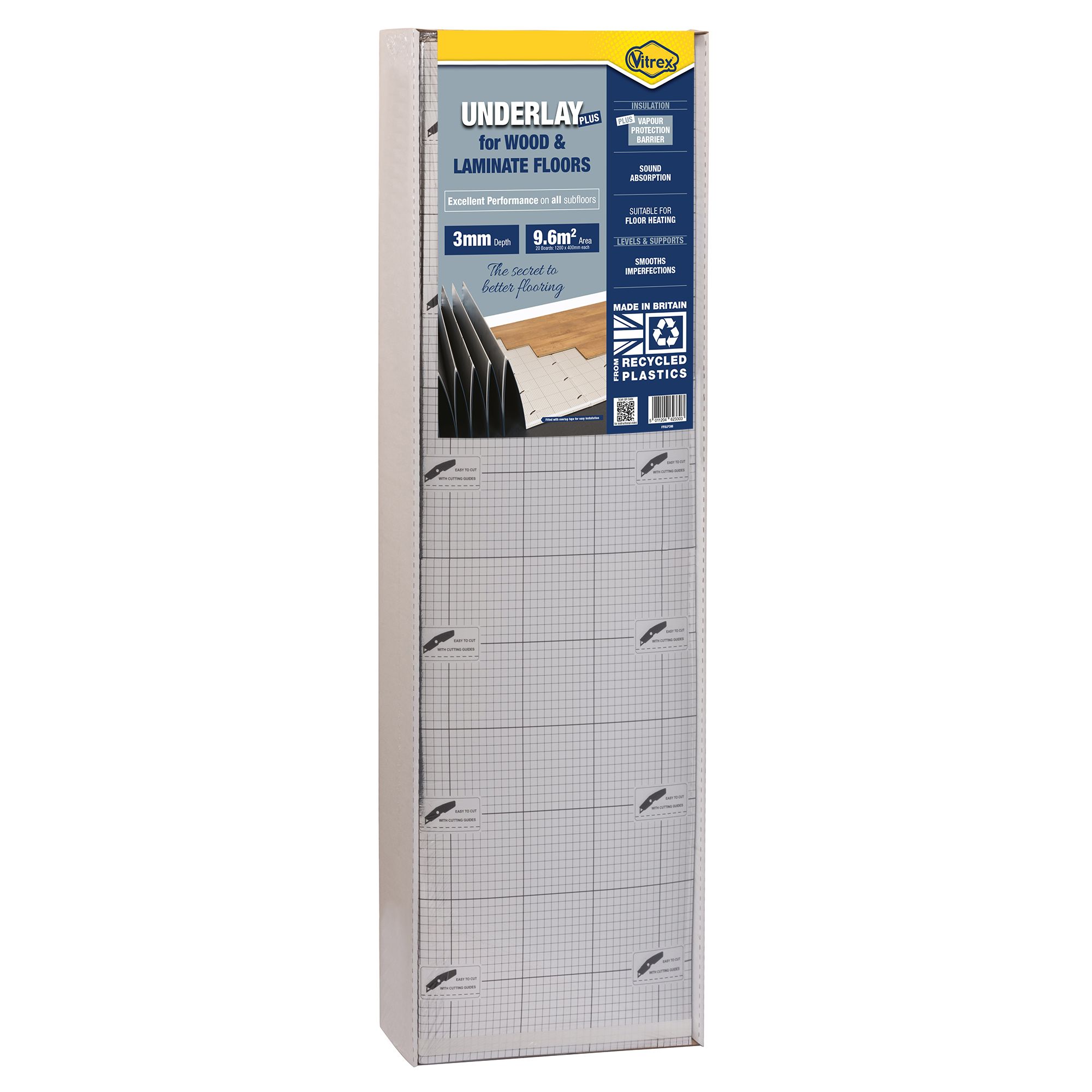 Vitrex Plus 3mm XPS foam Laminate & real wood top layer flooring Underlay panel