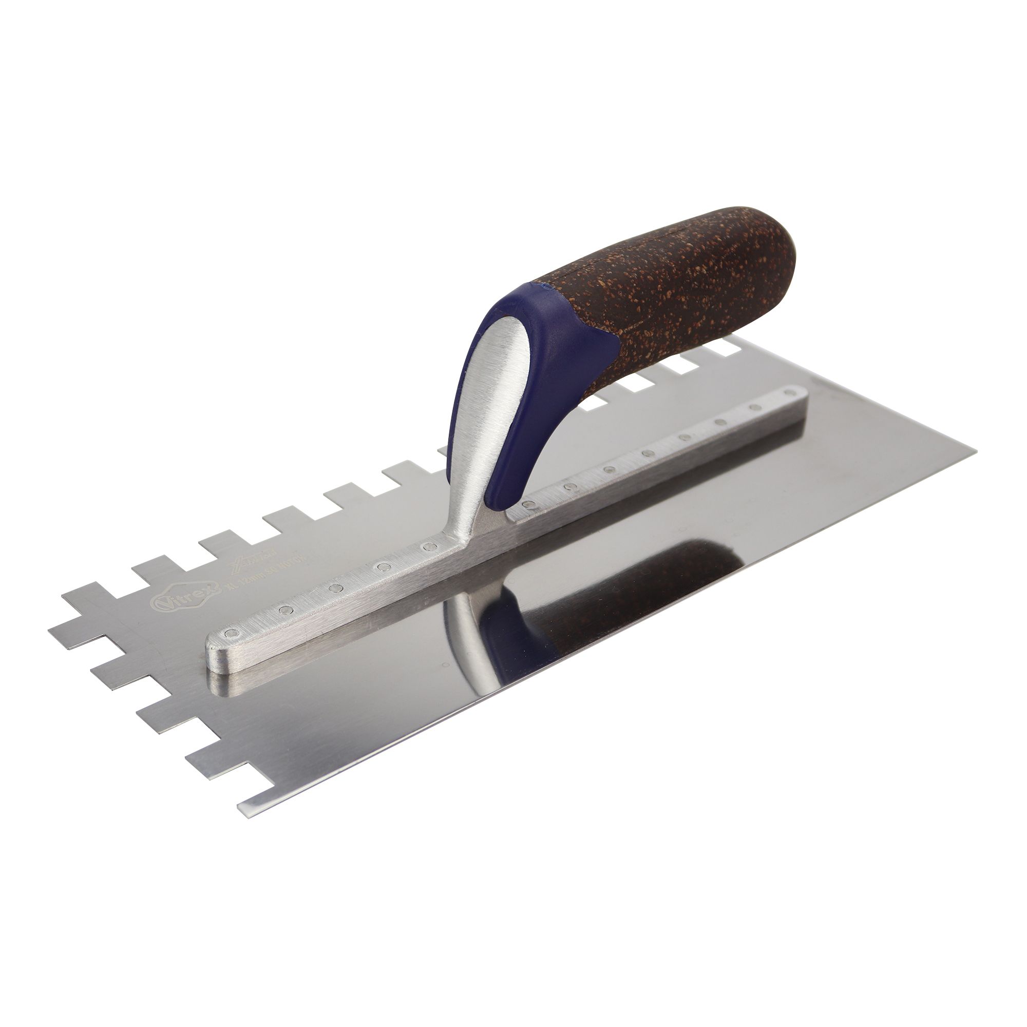 Vitrex Xtreme Stainless steel 12mm Notched tile adhesive comb, (L)305mm ...