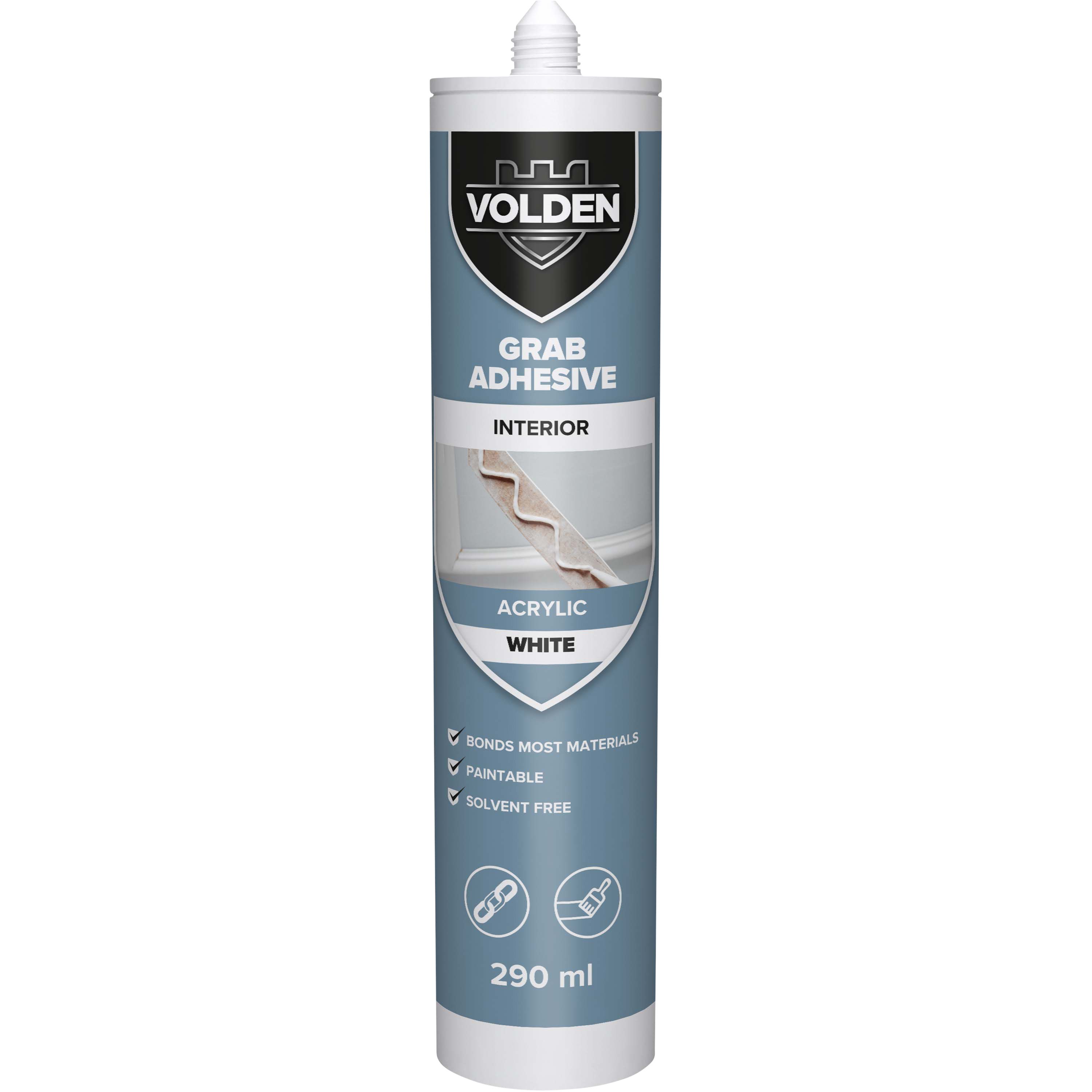 Volden Acrylic Not water resistant Solvent-free White Grab adhesive 290ml 0.44kg