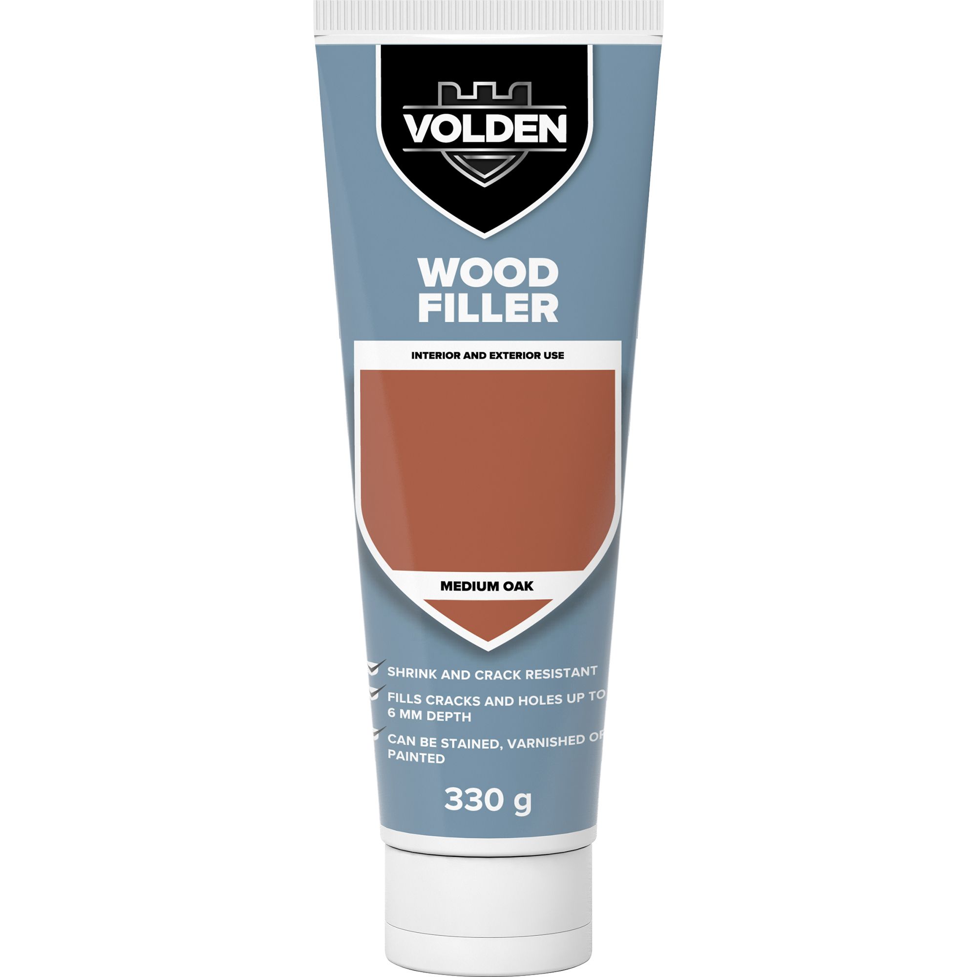 Volden Brown Ready mixed Wood Filler, 0.33kg DIY at B&Q