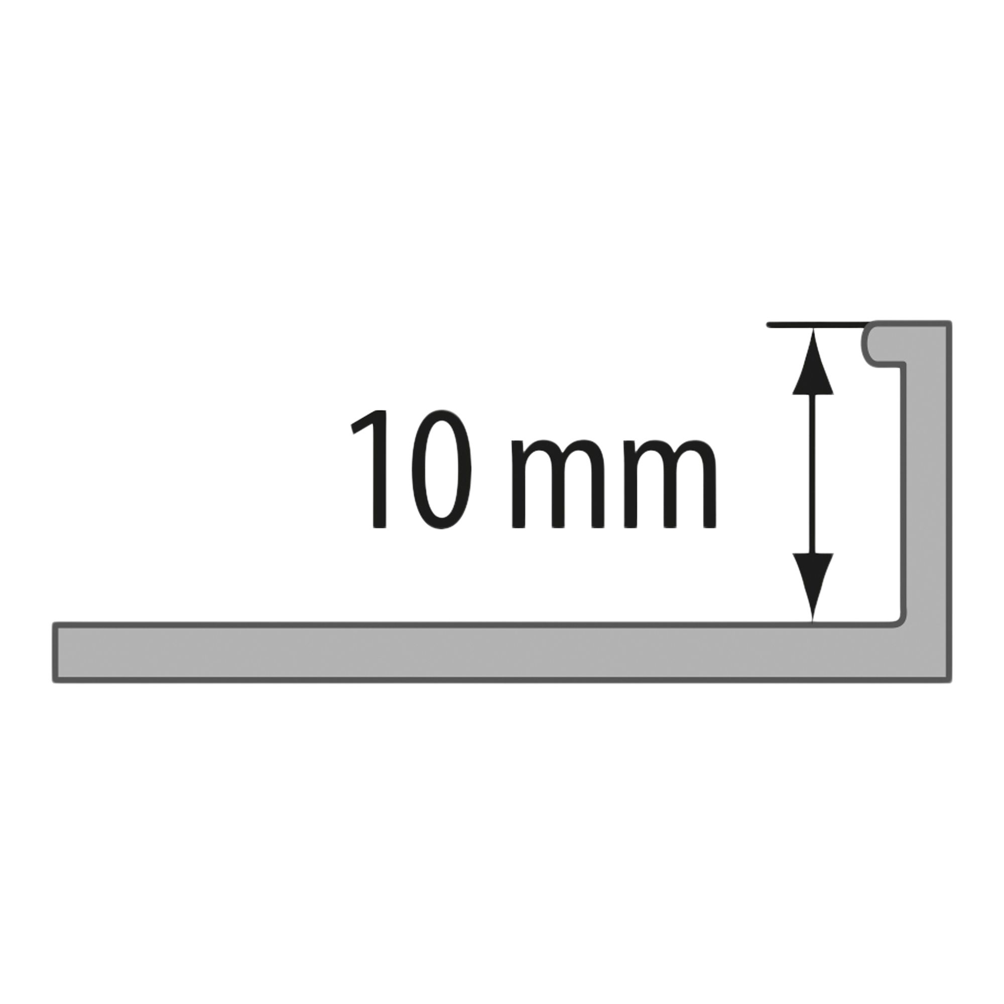 Volden Brushed Black 10mm Straight Aluminium External edge tile trim ...