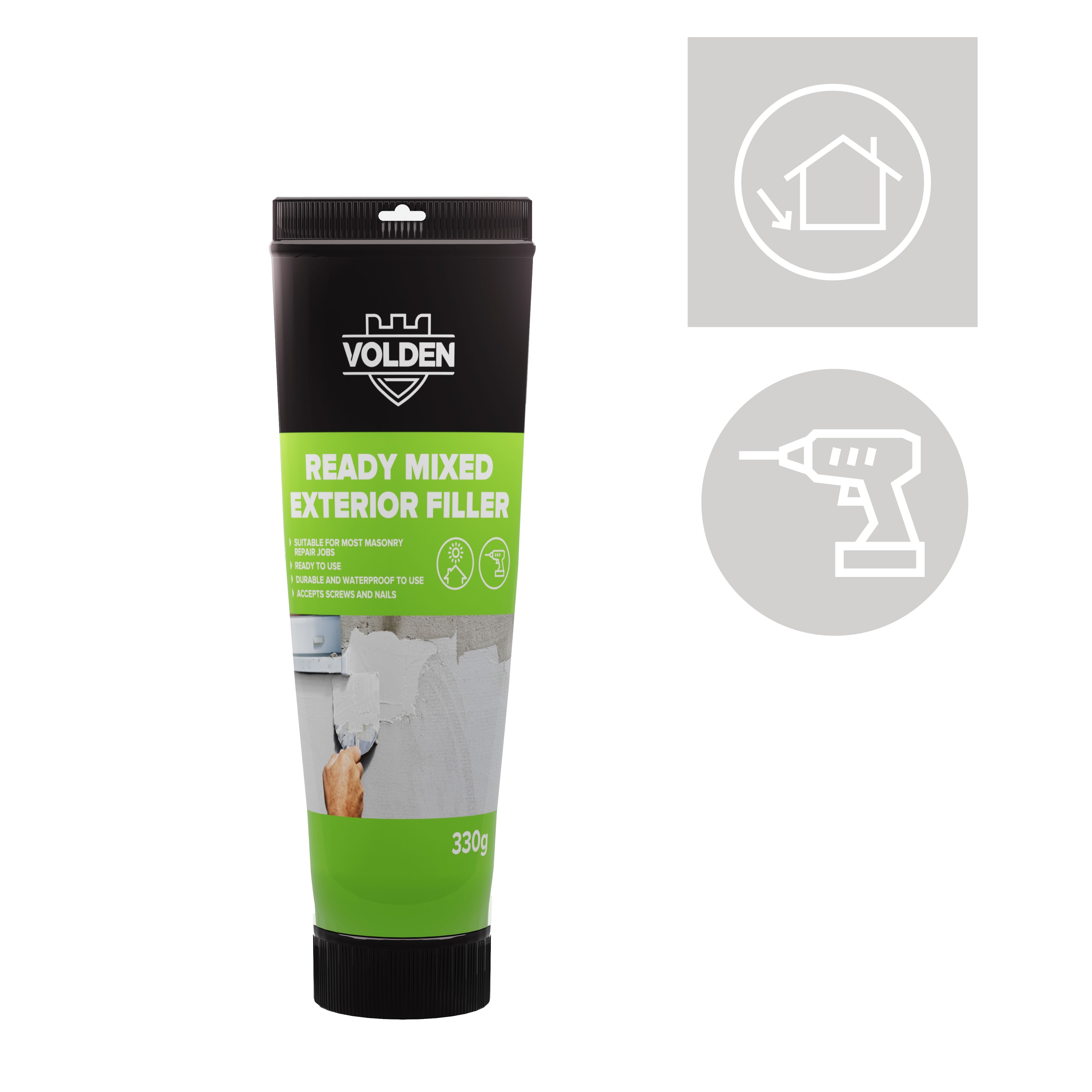 Volden Exterior White Paste Ready to use Multi-purpose Filler, 330g