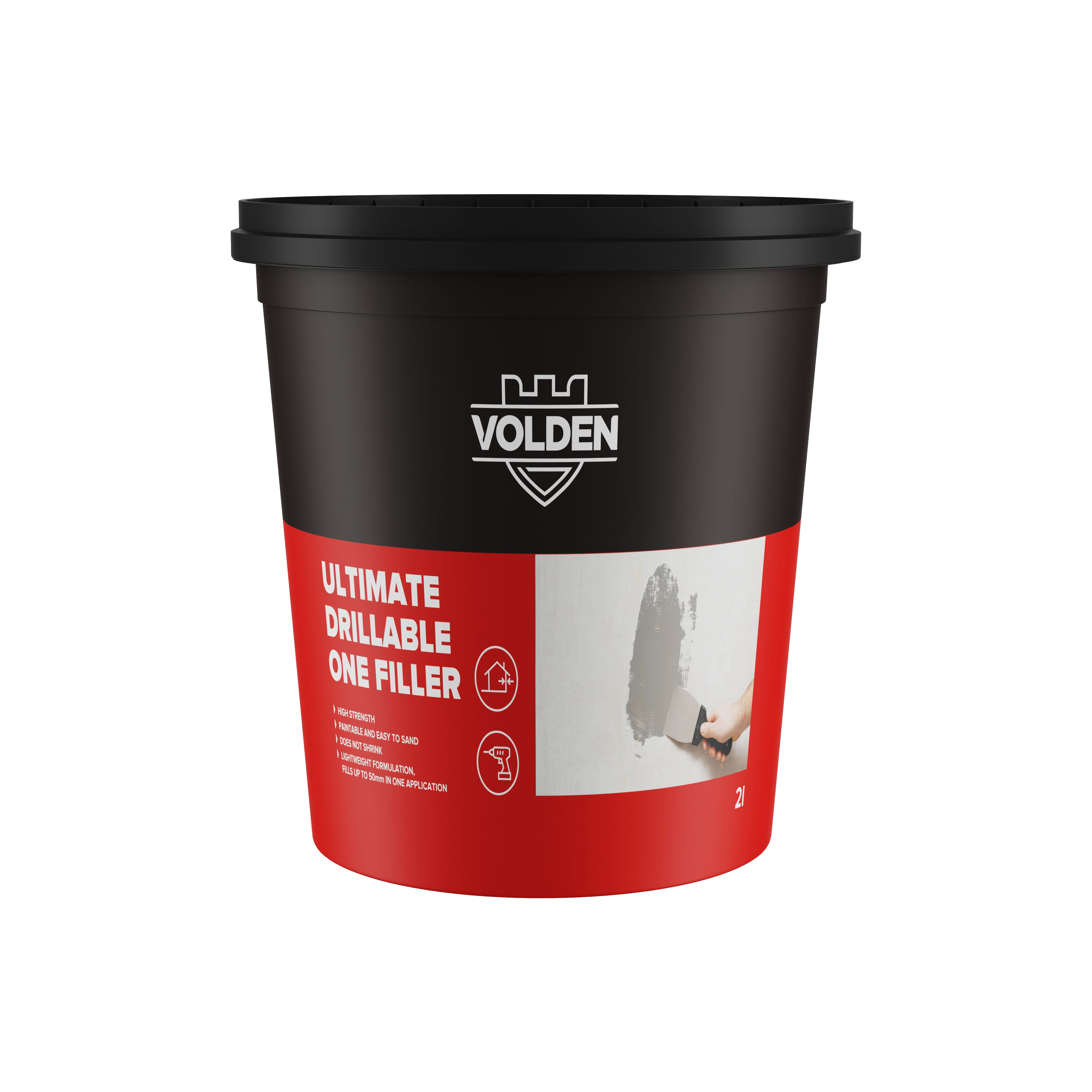 Volden Filler Light Grey Ready to use Plaster, stone, concrete & wood Patch & filler, 2L 1.68kg