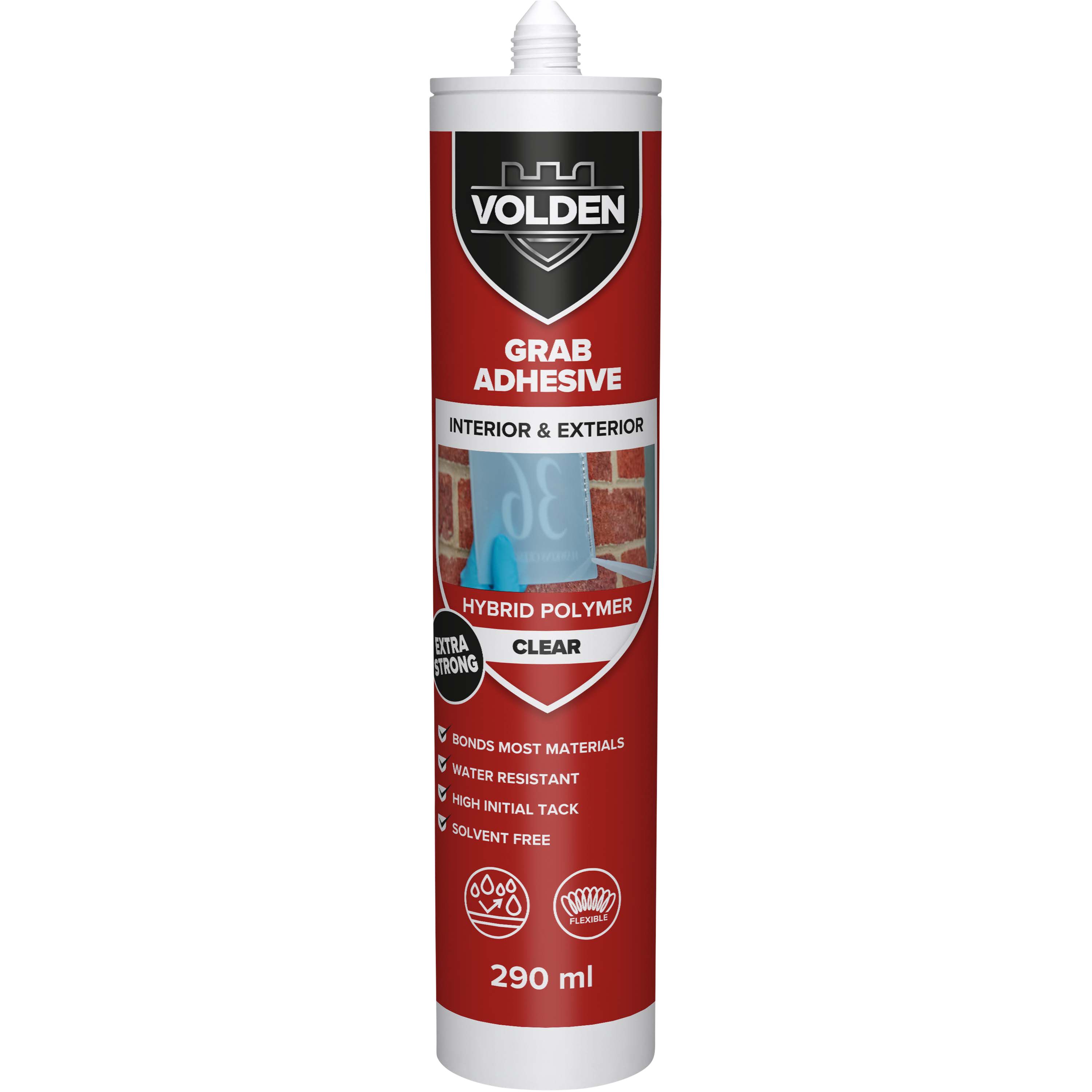 Volden Not water resistant Solvent-free Transparent Grab adhesive 290ml 0.31kg