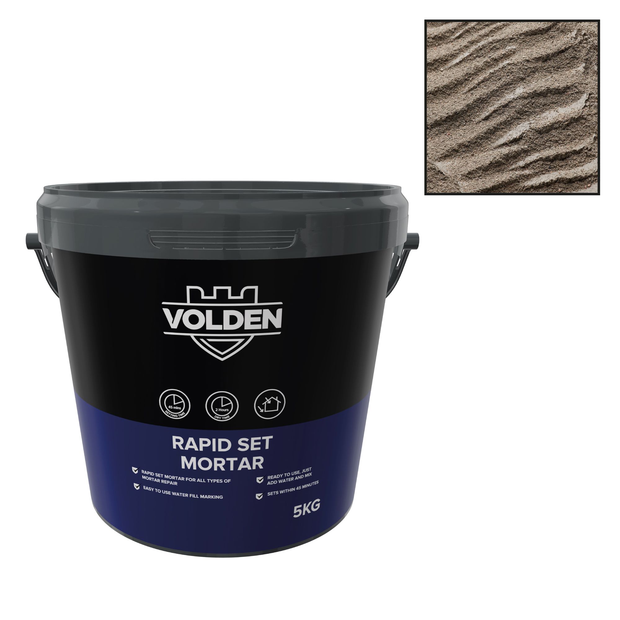 Volden Rapid set Mortar, 5kg Tub - Requires mixing before use