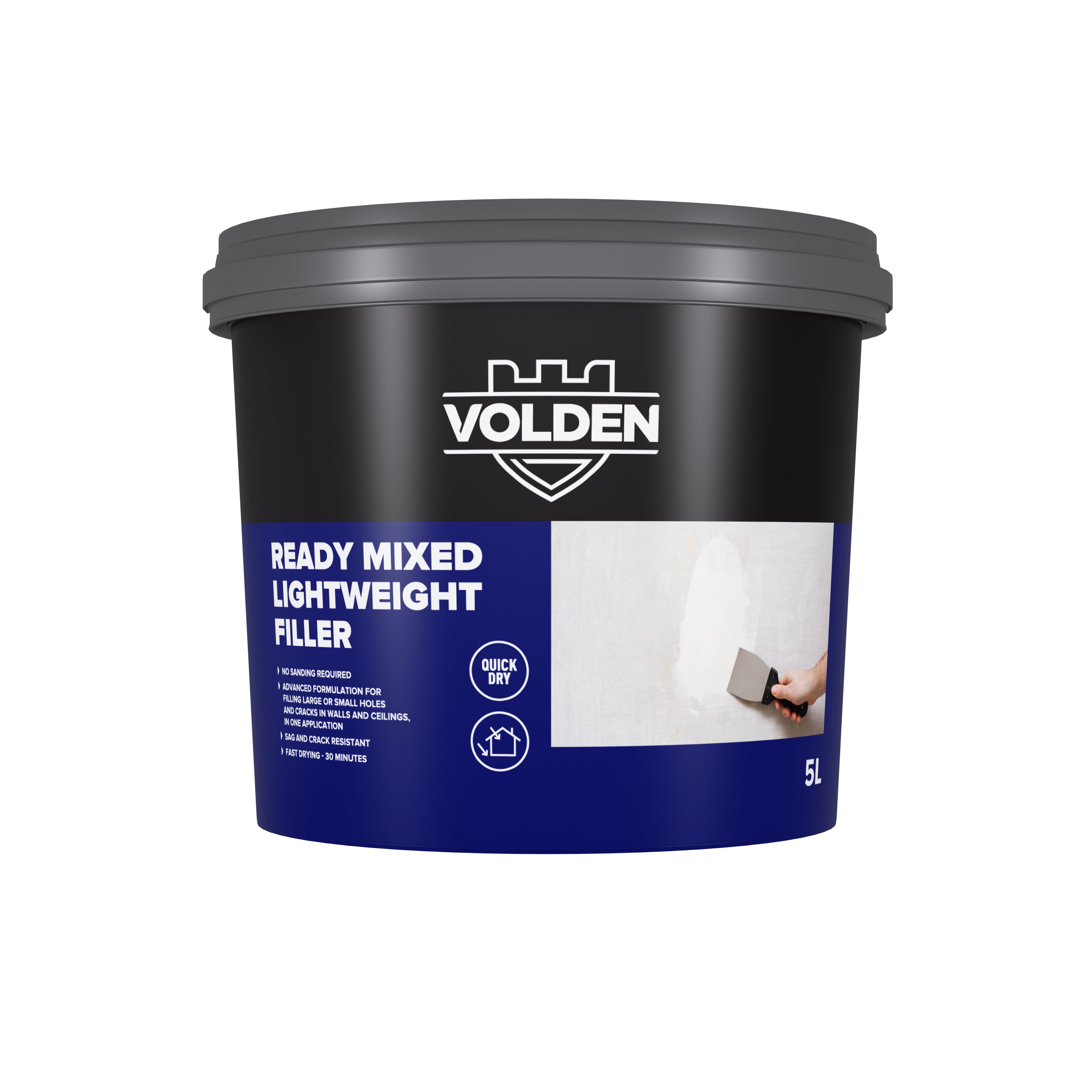 Volden Ready Mixed White Paste Ready to use Multi-purpose Filler, 5L 1.8kg