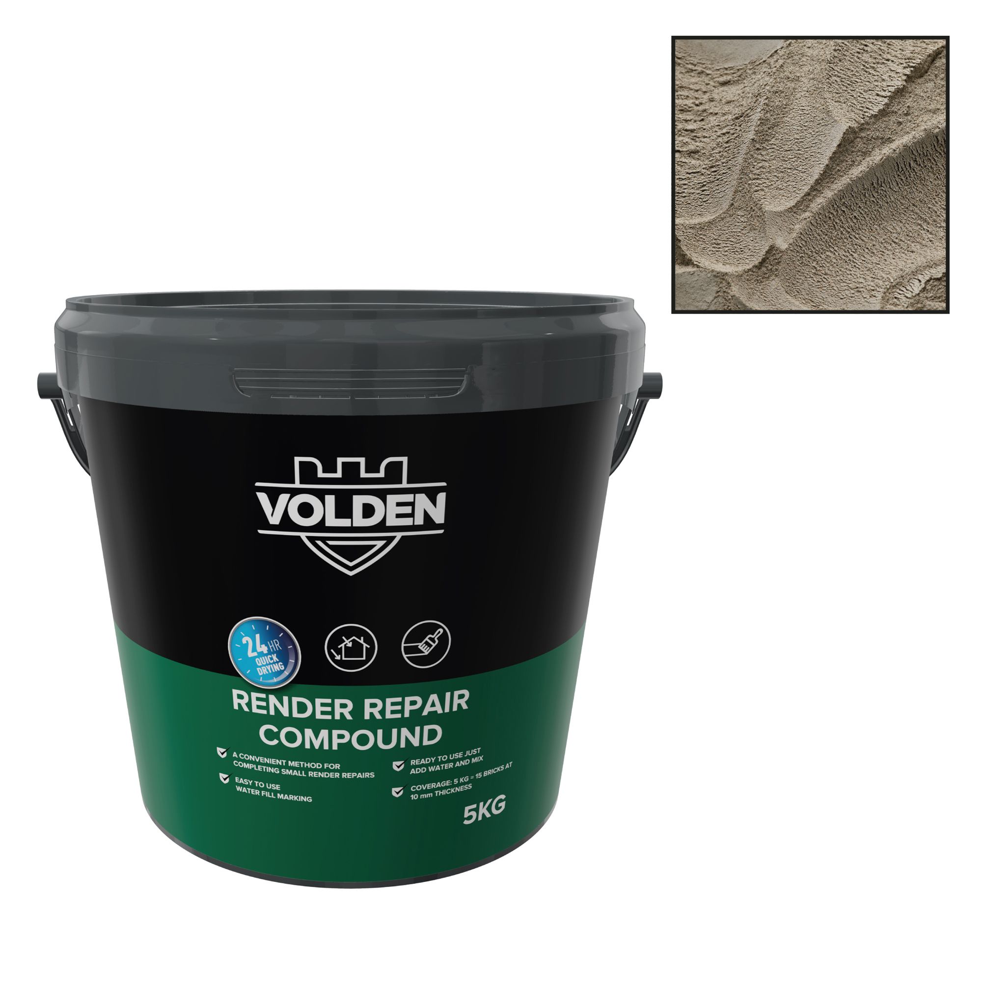 Volden Repair Render compound, 5kg Tub - Requires mixing before use