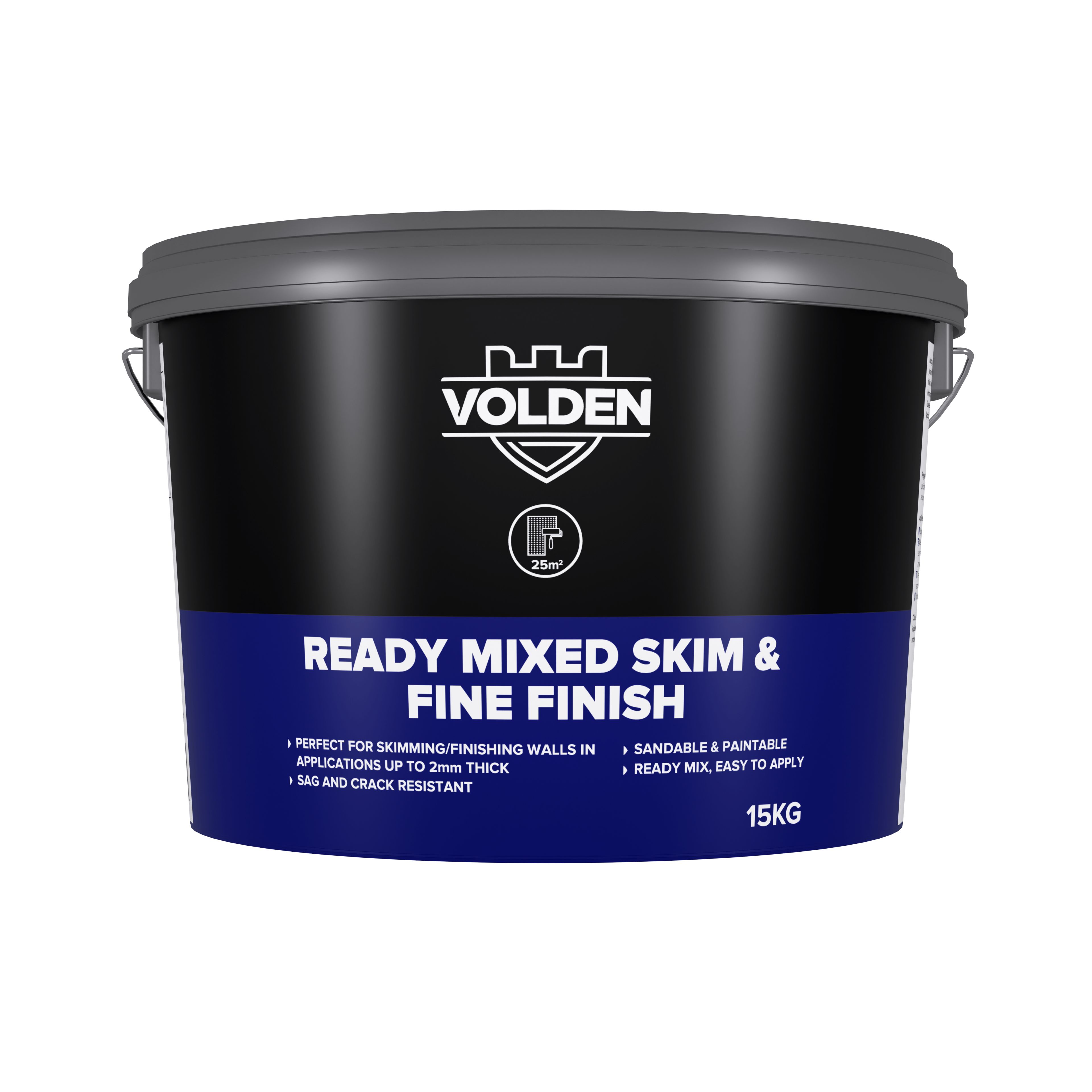 Polycell Ready Mixed Skim Coat Volden Skims White Texture Repair, 15kg