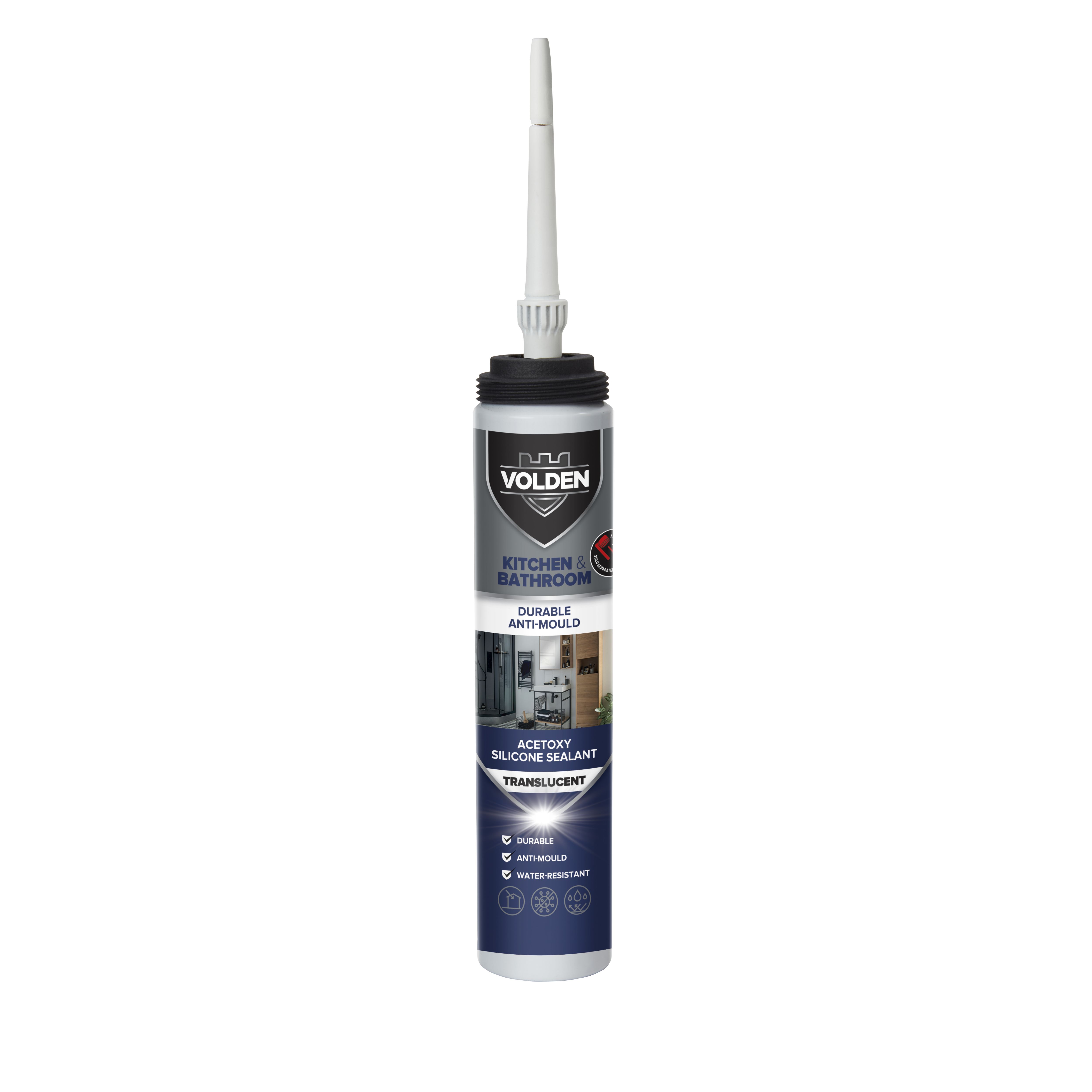 Volden Translucent Silicone-based Bathroom & kitchen Pressurised cartridge Sealant, 200ml