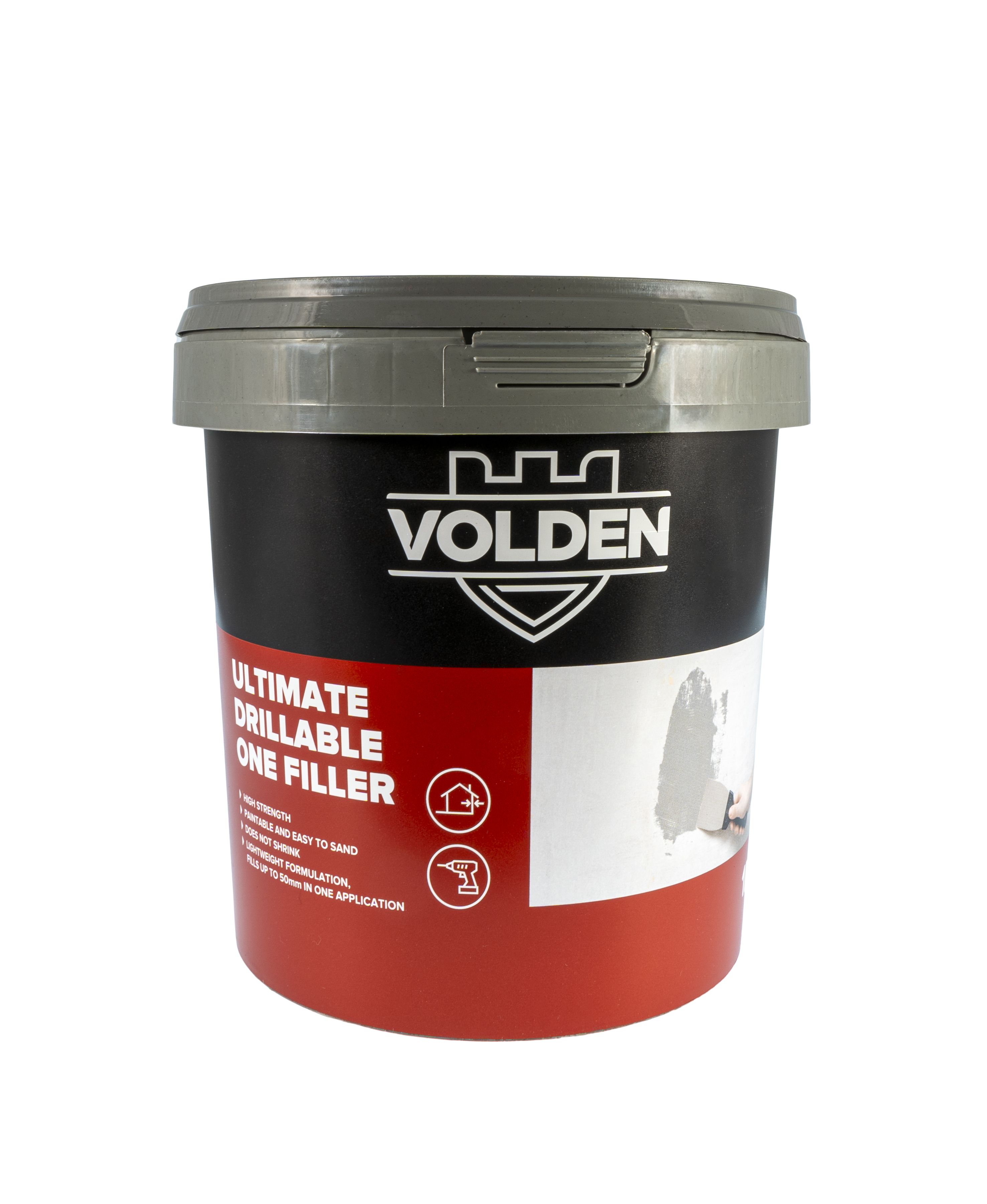 Volden Ultimate Drillable Light Grey Ready to use Plaster, stone, concrete & wood Patch & filler, 1L 840g