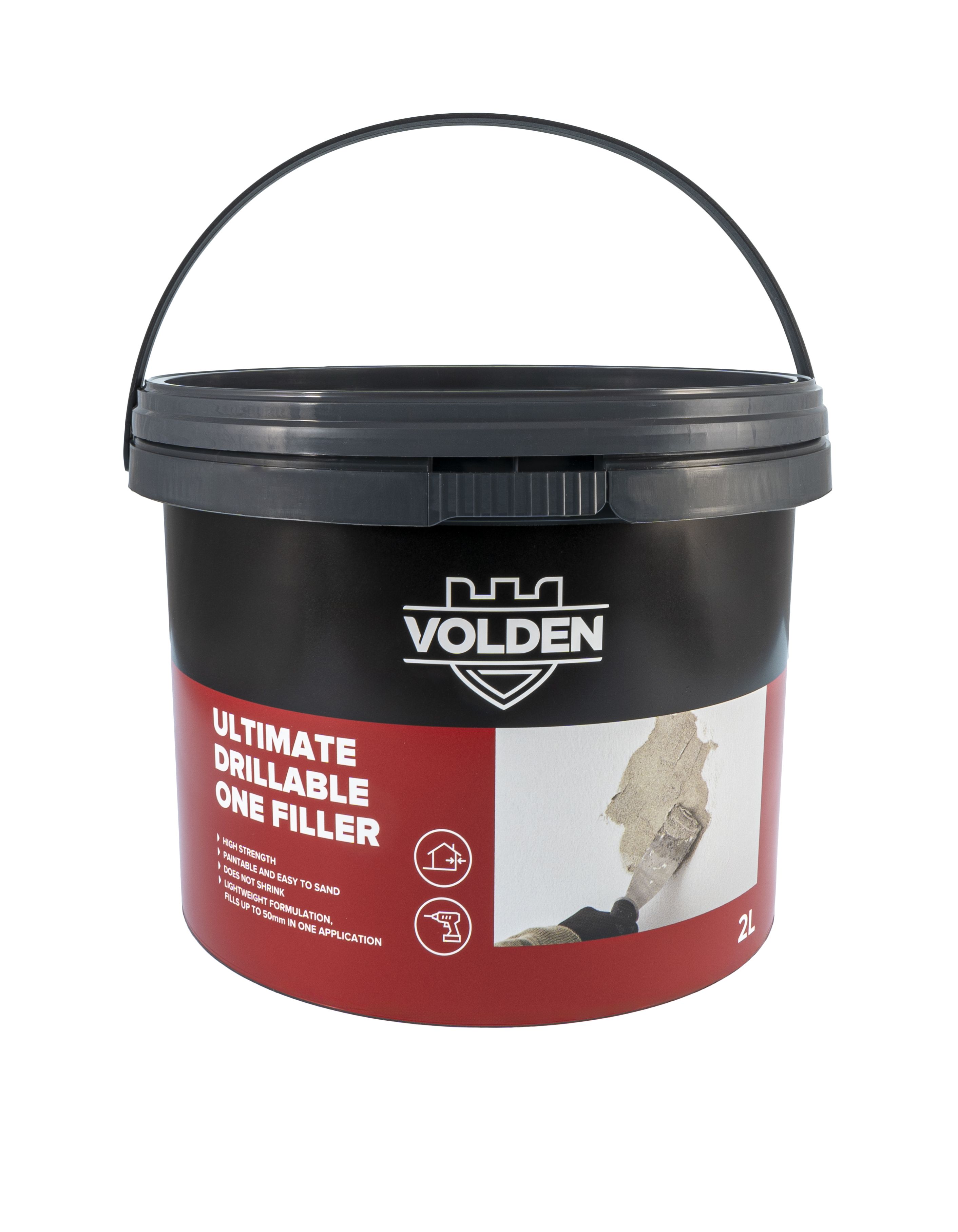 Volden Ultimate Drillable Light Grey Ready to use Plaster, stone, concrete & wood Patch & filler, 1L 840g