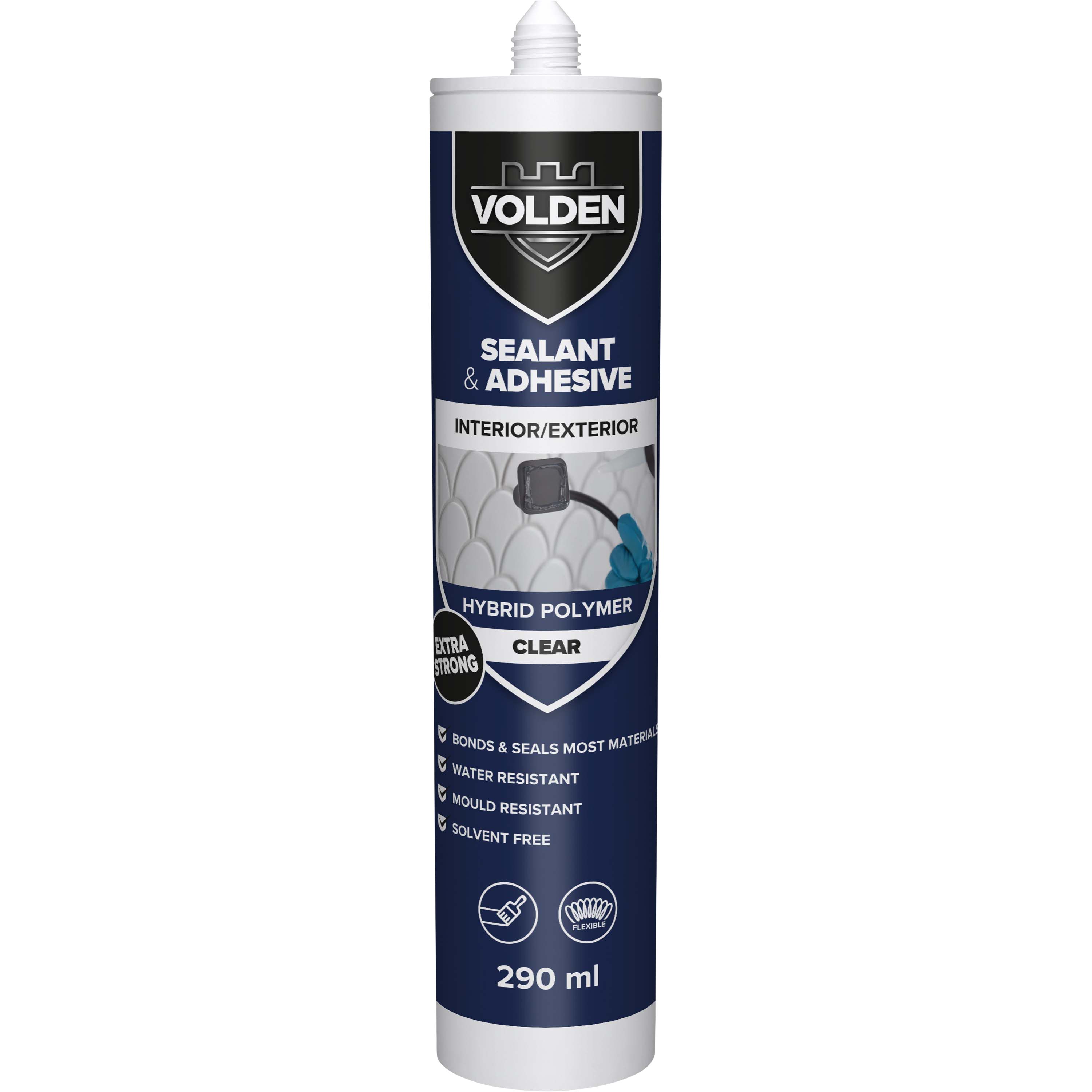 Volden Water resistant Solvent-free Transparent Grab adhesive & sealant 290ml 0.3kg