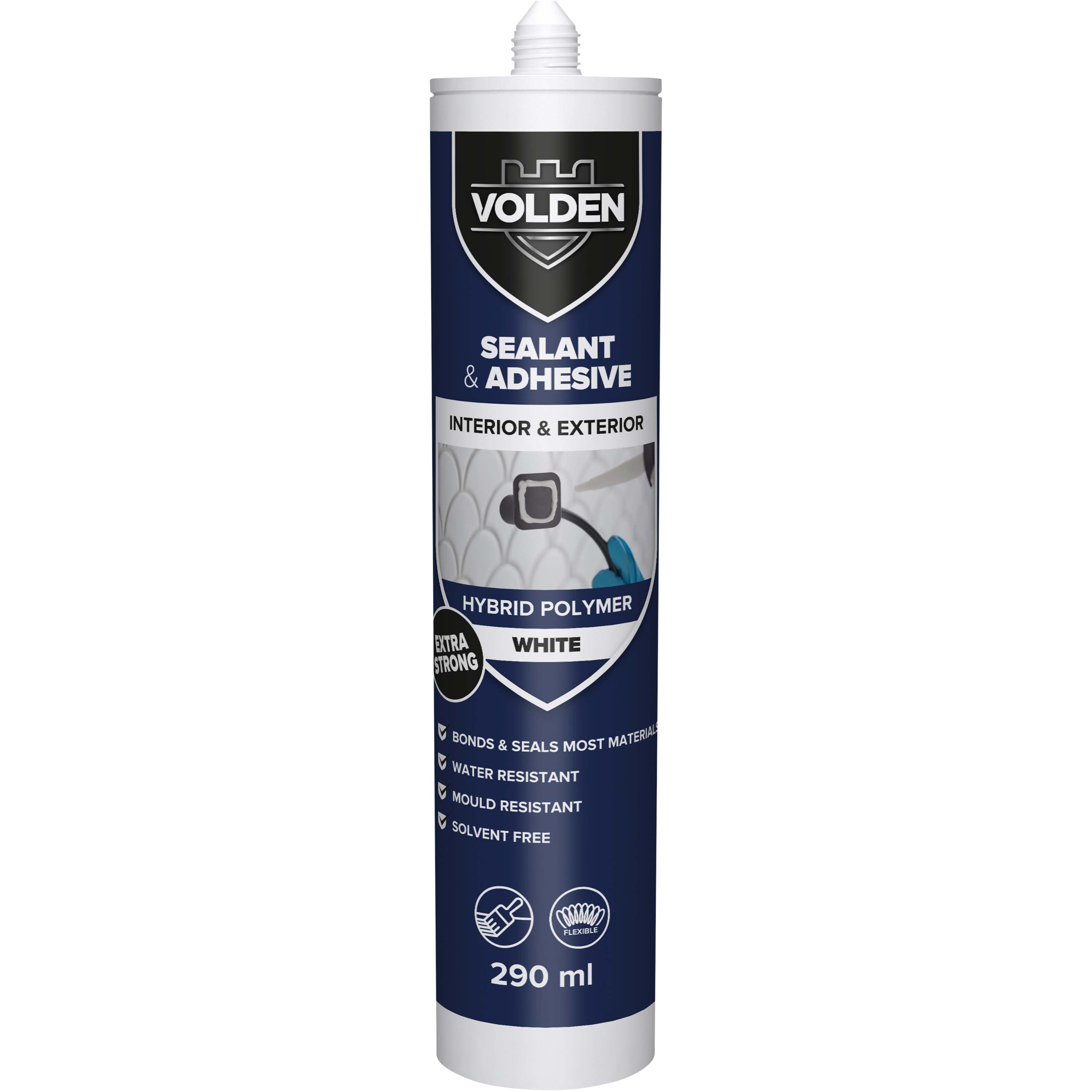 Volden Water resistant Solvent-free White Grab adhesive & sealant