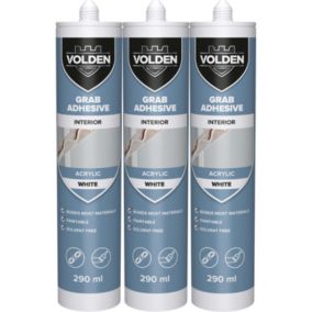 Volden White Grab adhesive 870ml, Pack of 3