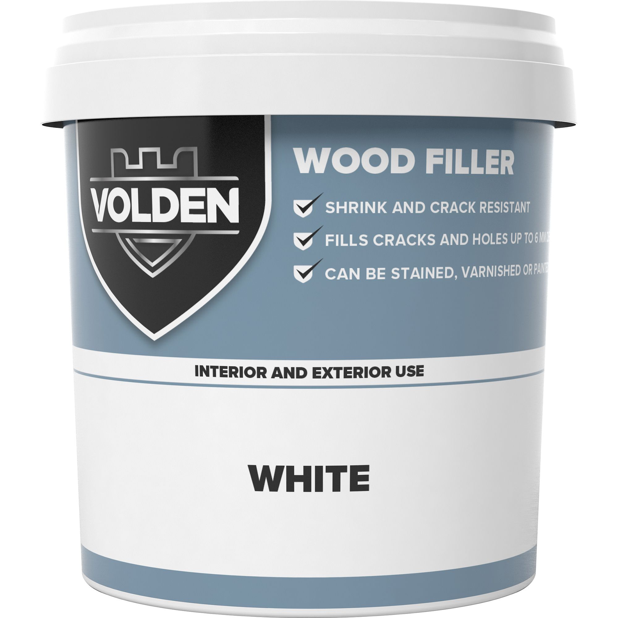 Volden White Ready mixed Wood Filler, 1kg DIY at B&Q