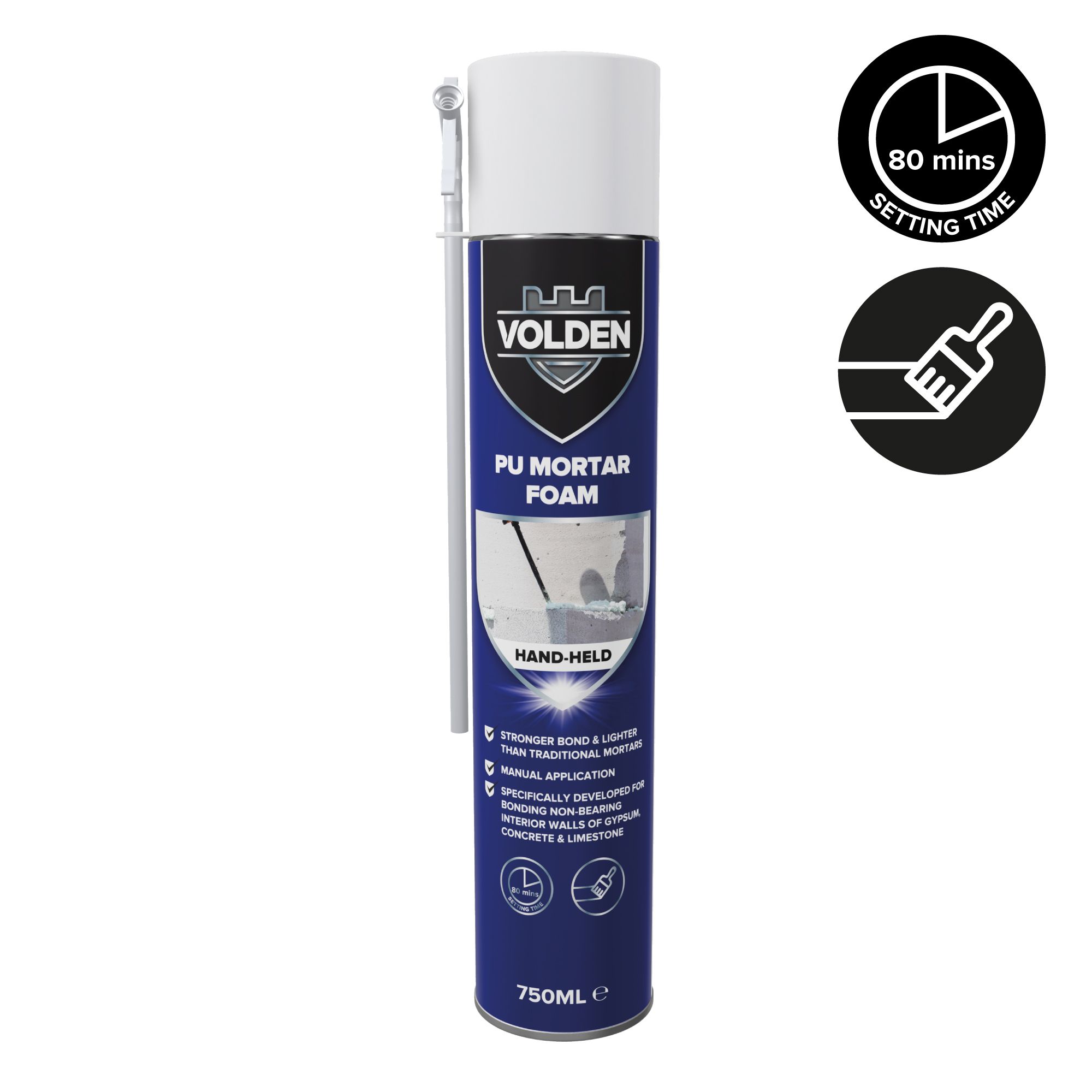 Volden Yellow Mortar foam, 750ml Cannister - Ready for use