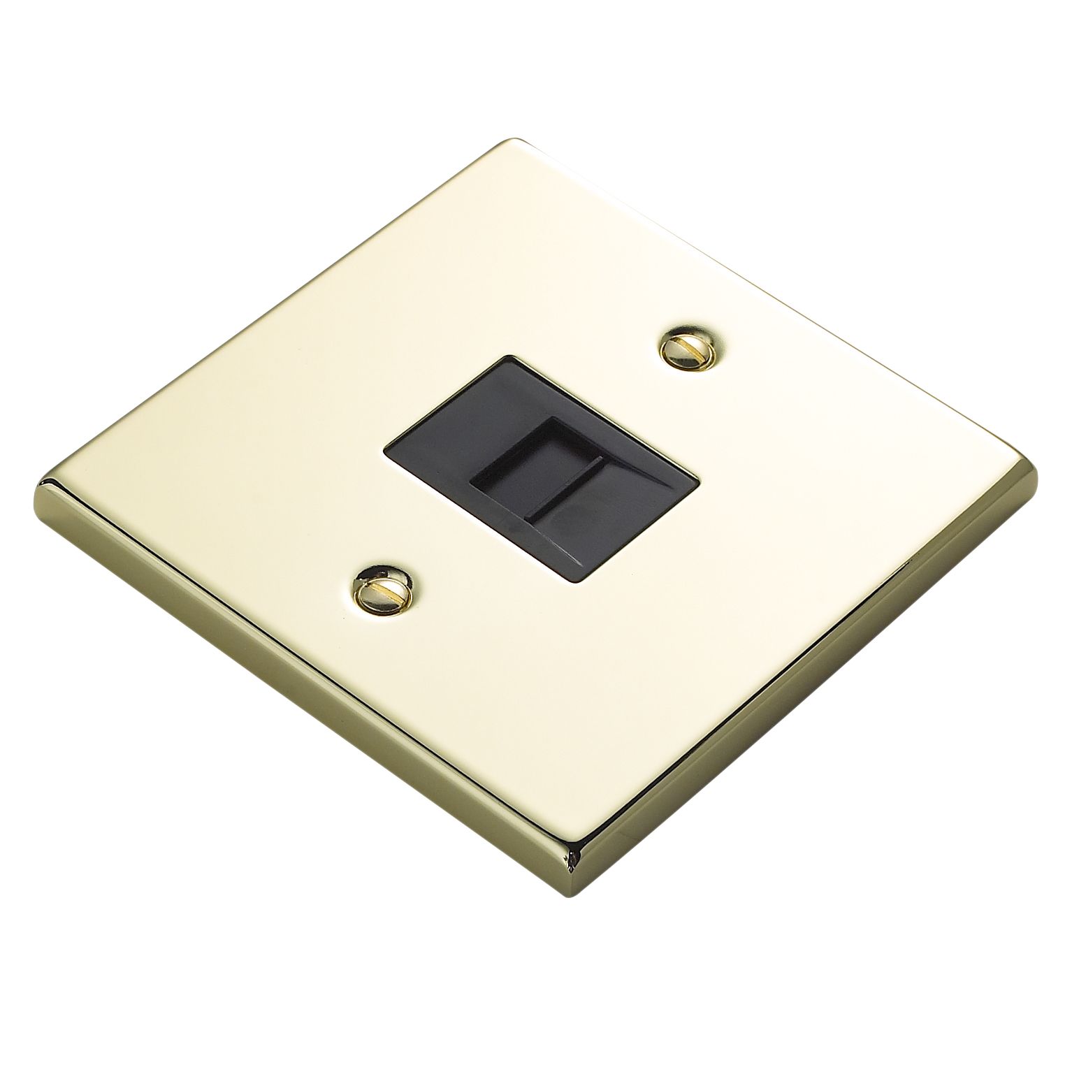 Volex 1 gang Raised Polished brass effect Telephone socket DIY at B&Q