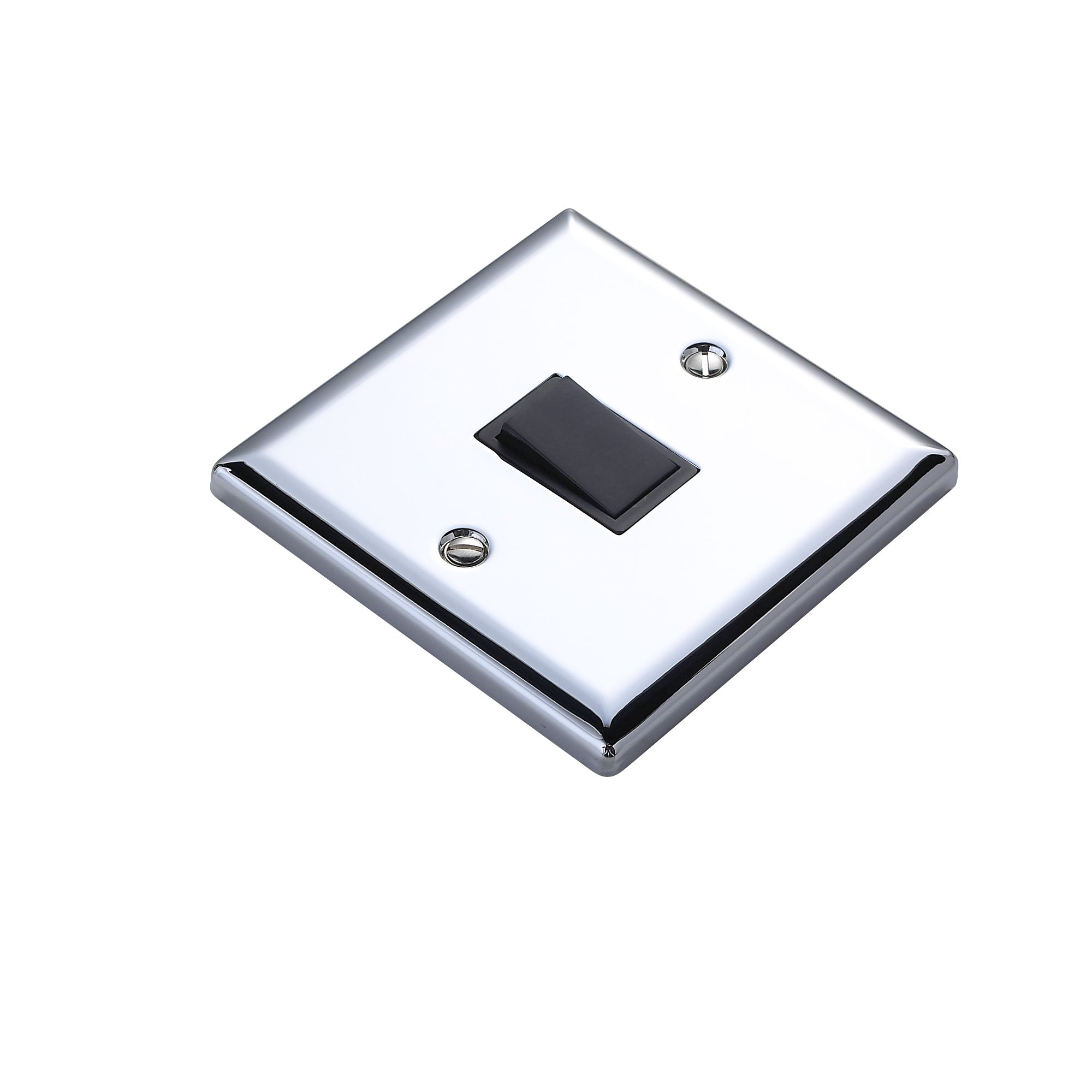 Volex 10A Single 2 way Raised Screwed Intermediate switch Chrome effect