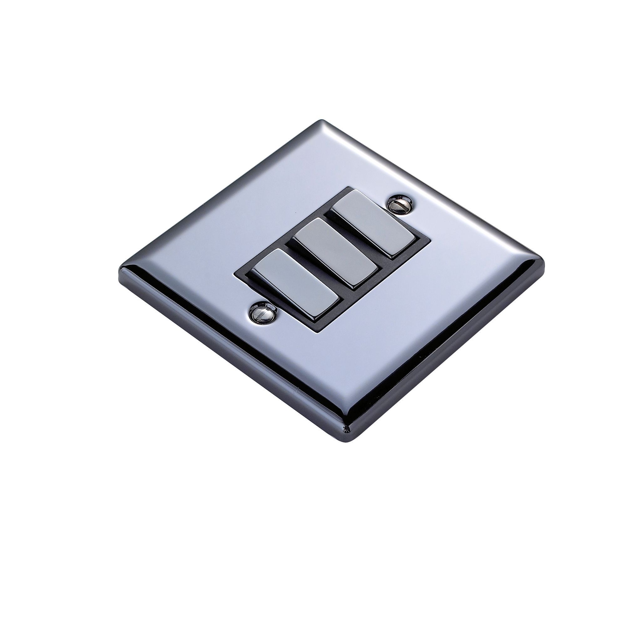 Volex Black iridium effect 10A 2 way 3 gang Raised Light Switch DIY at B&Q